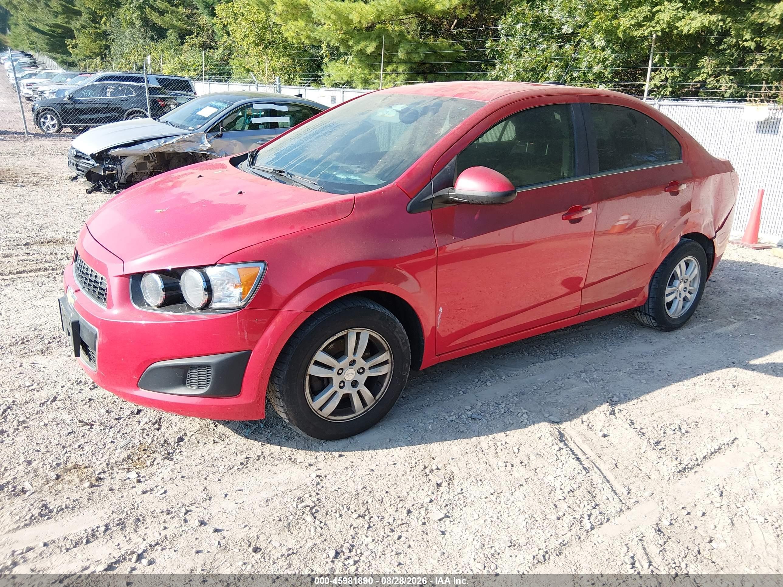 2015 Chevrolet Sonic Lt Auto Red vin: 1G1JC5SHXF4110513