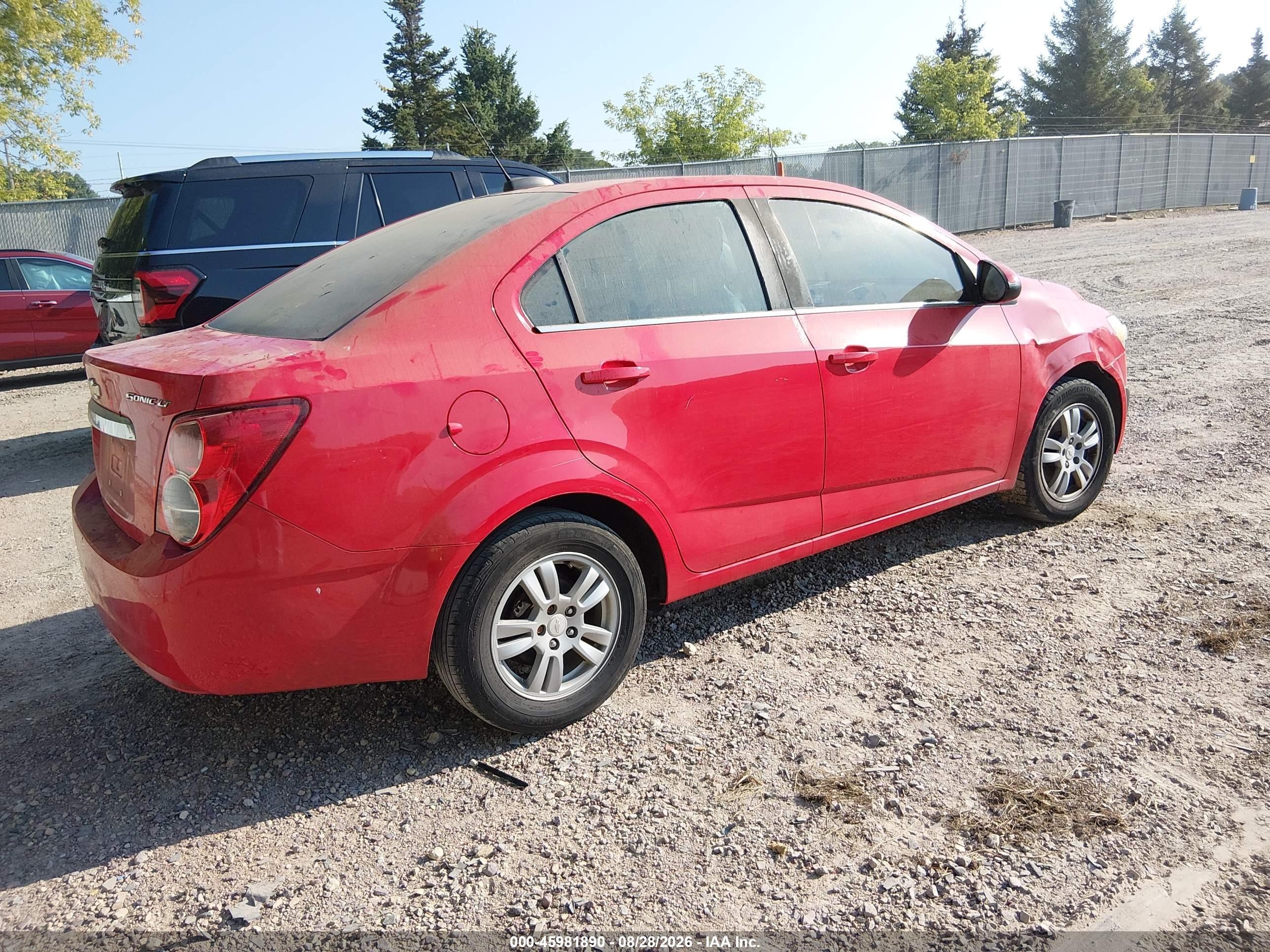 2015 Chevrolet Sonic Lt Auto Red vin: 1G1JC5SHXF4110513