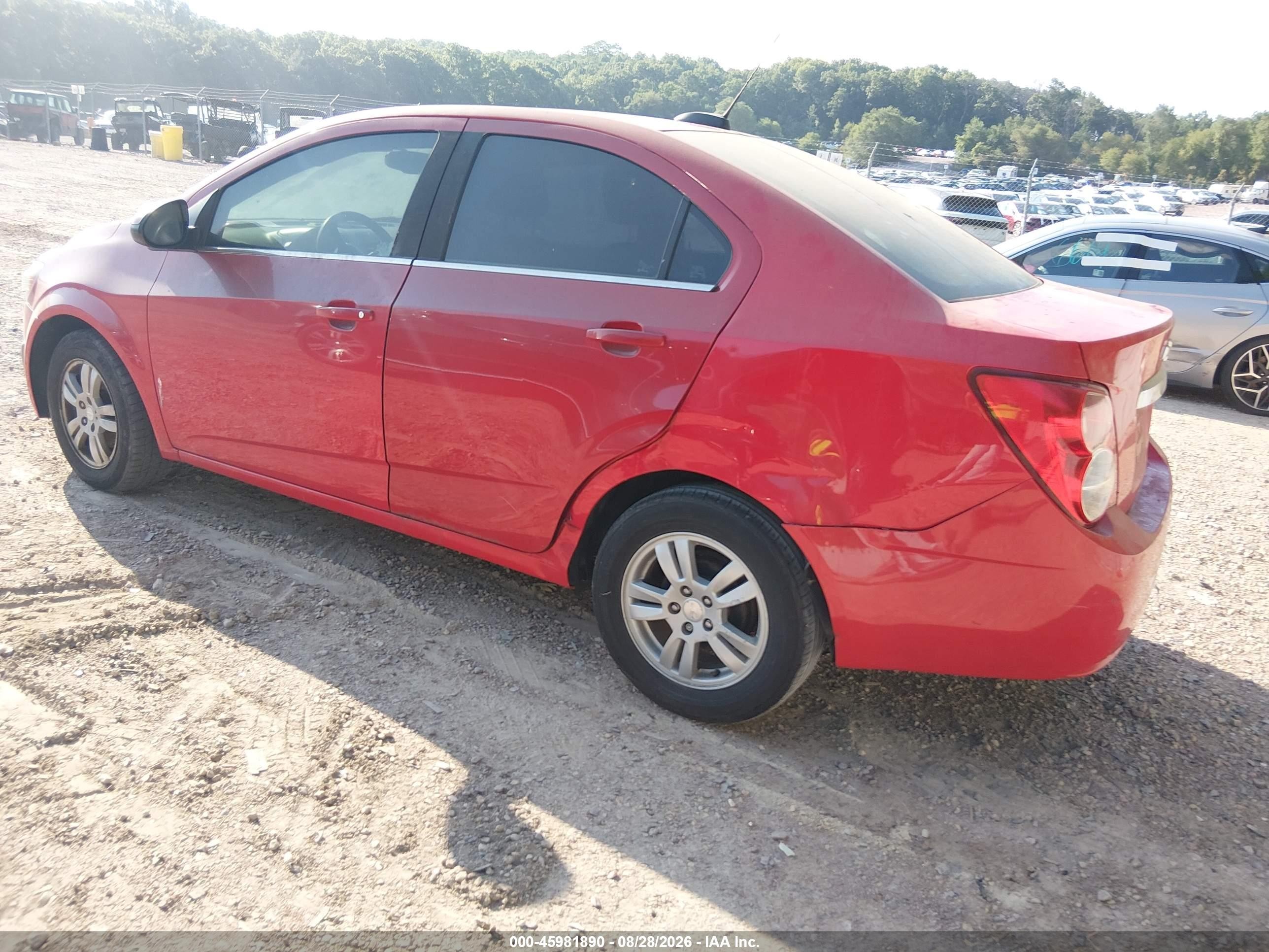 2015 Chevrolet Sonic Lt Auto Red vin: 1G1JC5SHXF4110513