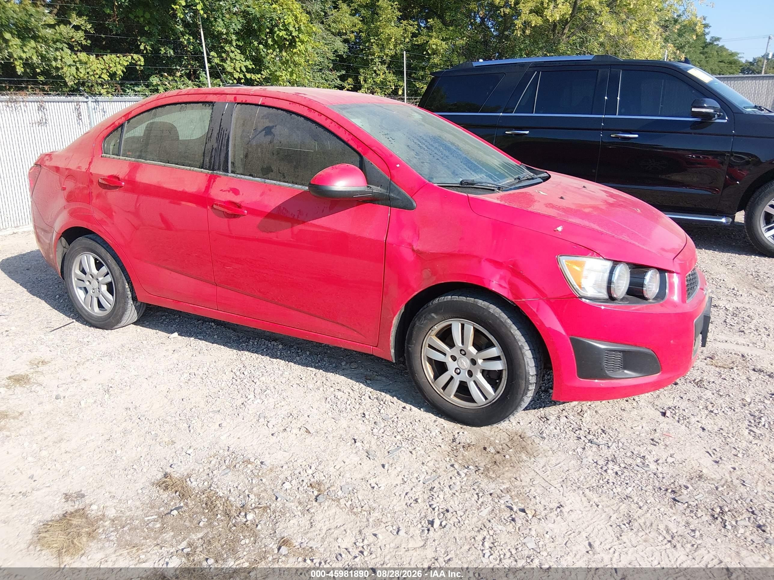2015 Chevrolet Sonic Lt Auto Red vin: 1G1JC5SHXF4110513