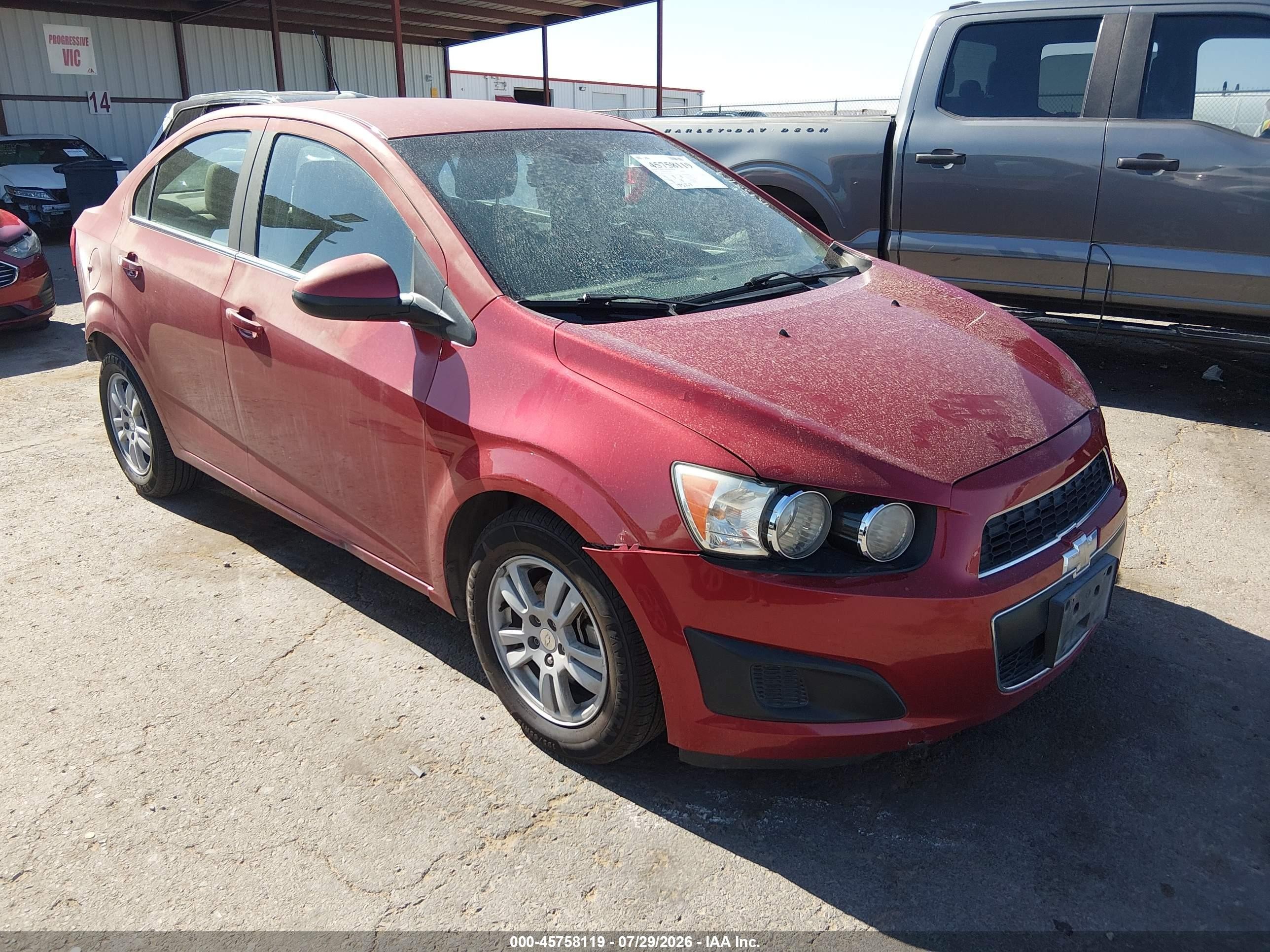 2015 Chevrolet Sonic Lt Auto Red vin: 1G1JC5SHXF4161557