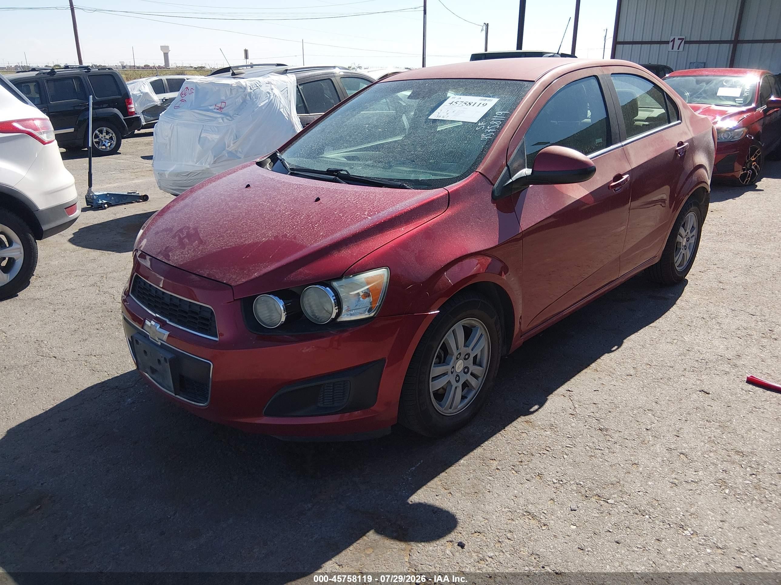 2015 Chevrolet Sonic Lt Auto Red vin: 1G1JC5SHXF4161557