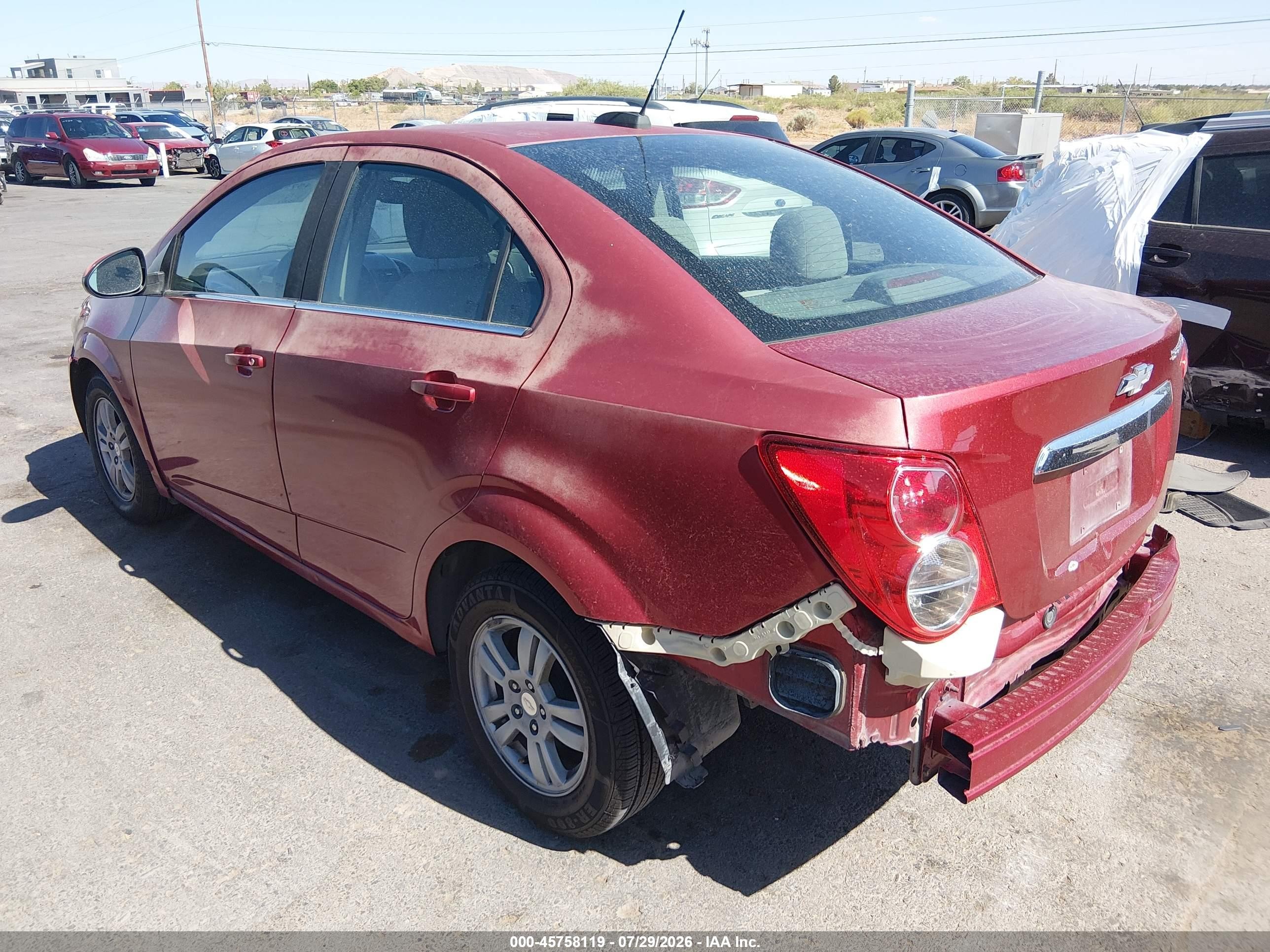 2015 Chevrolet Sonic Lt Auto Red vin: 1G1JC5SHXF4161557