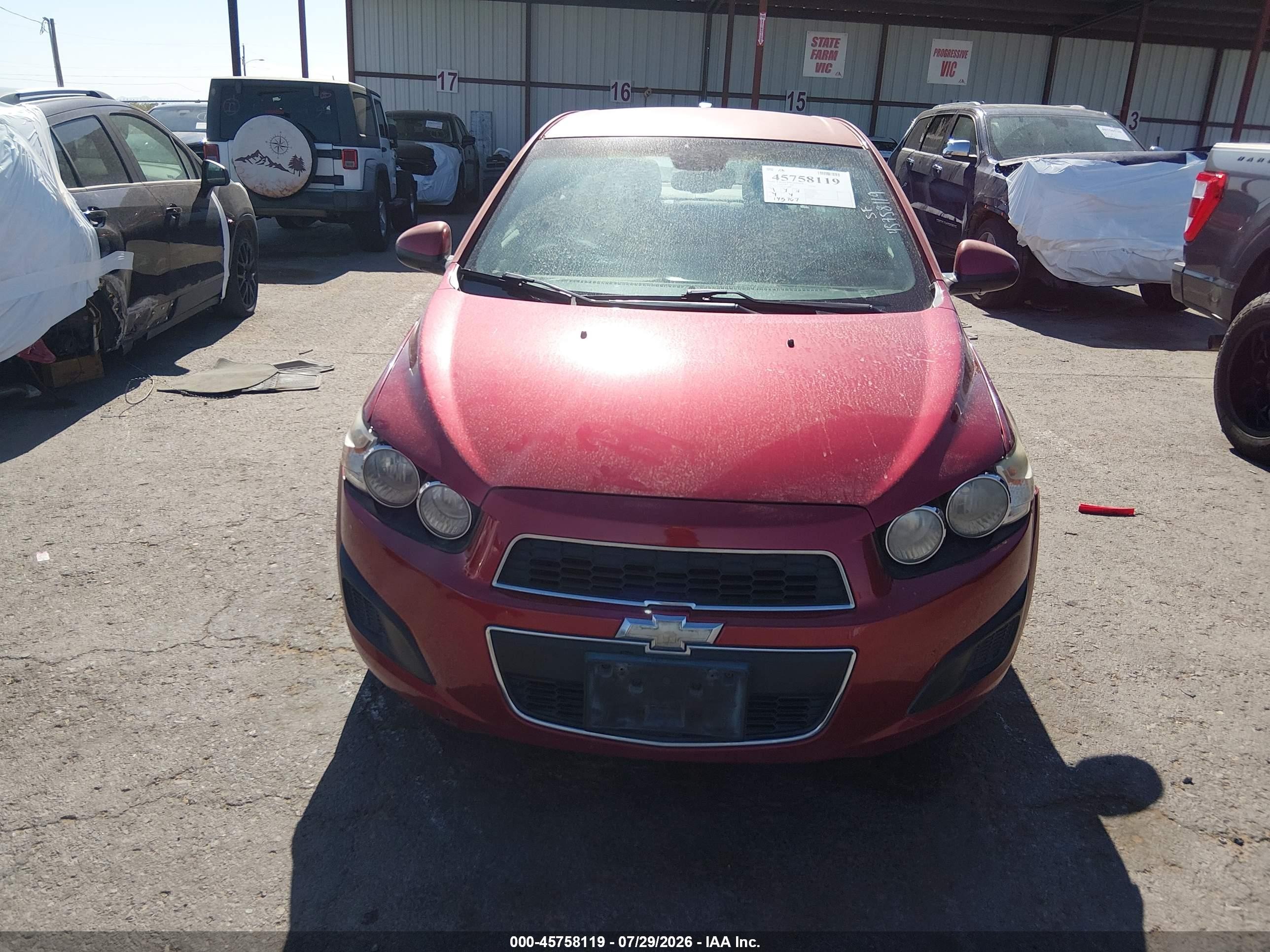 2015 Chevrolet Sonic Lt Auto Red vin: 1G1JC5SHXF4161557