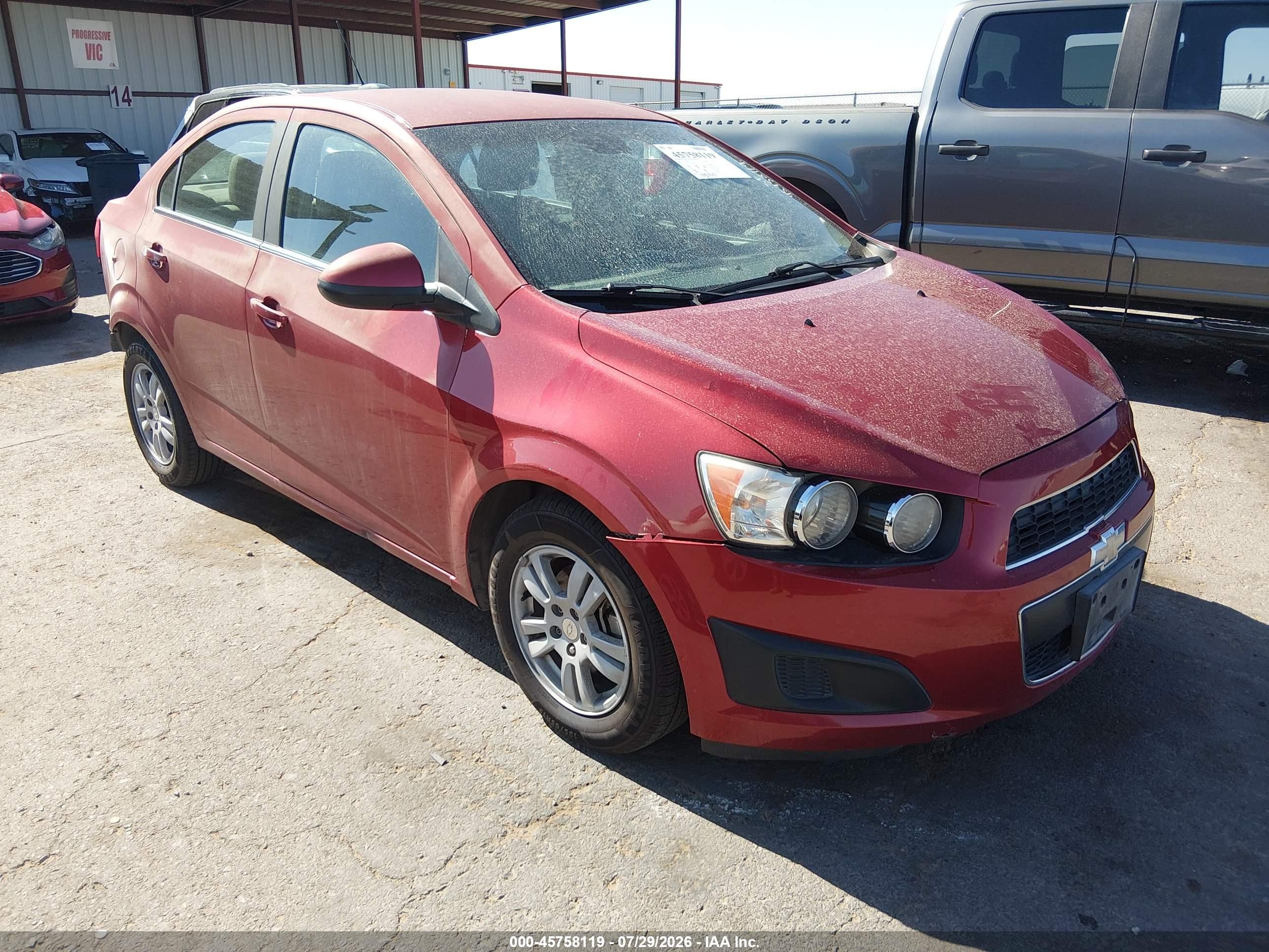 2015 Chevrolet Sonic Lt Auto Red vin: 1G1JC5SHXF4161557