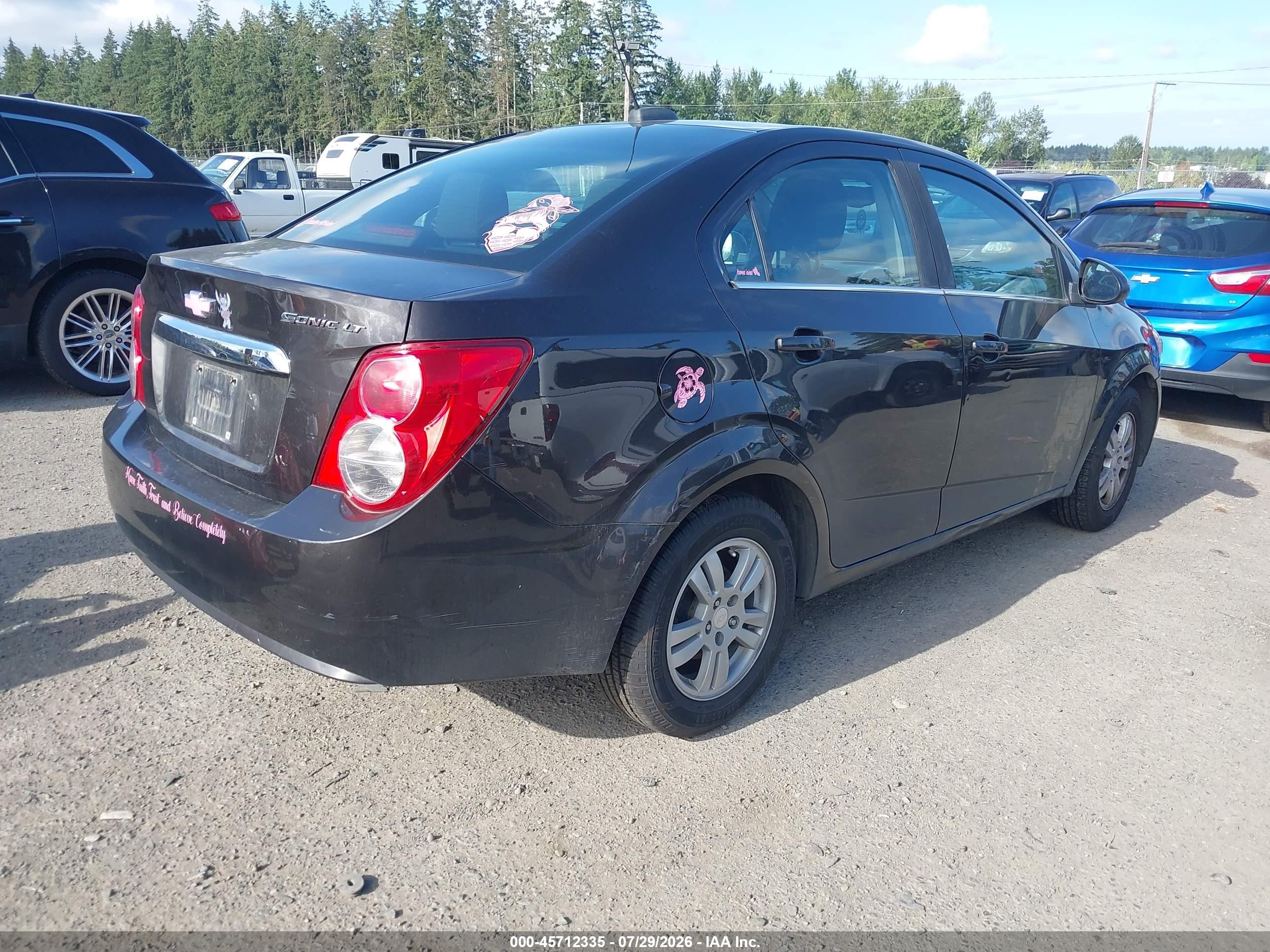 2015 Chevrolet Sonic Lt Auto Black vin: 1G1JC5SHXF4169058