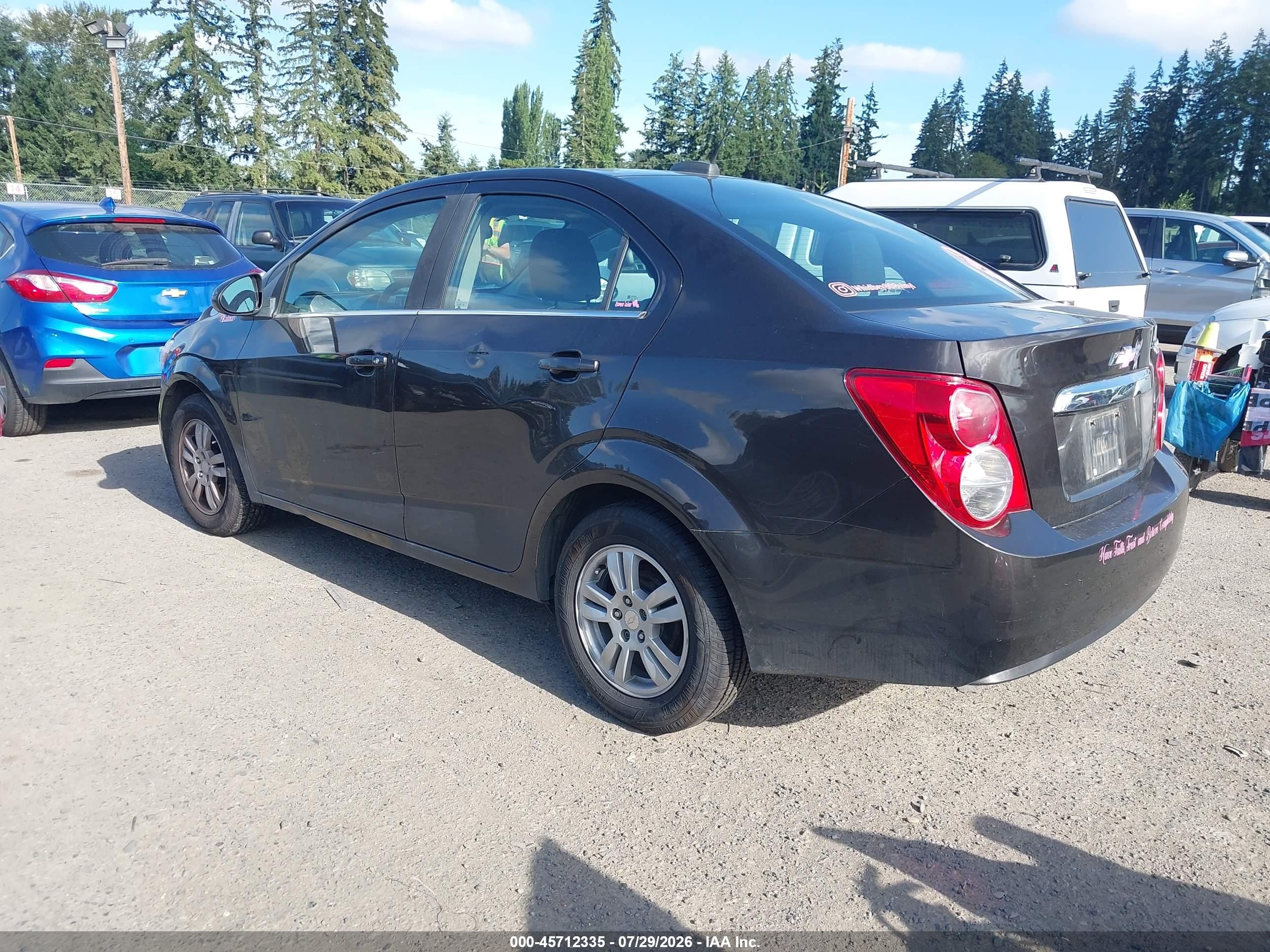 2015 Chevrolet Sonic Lt Auto Black vin: 1G1JC5SHXF4169058