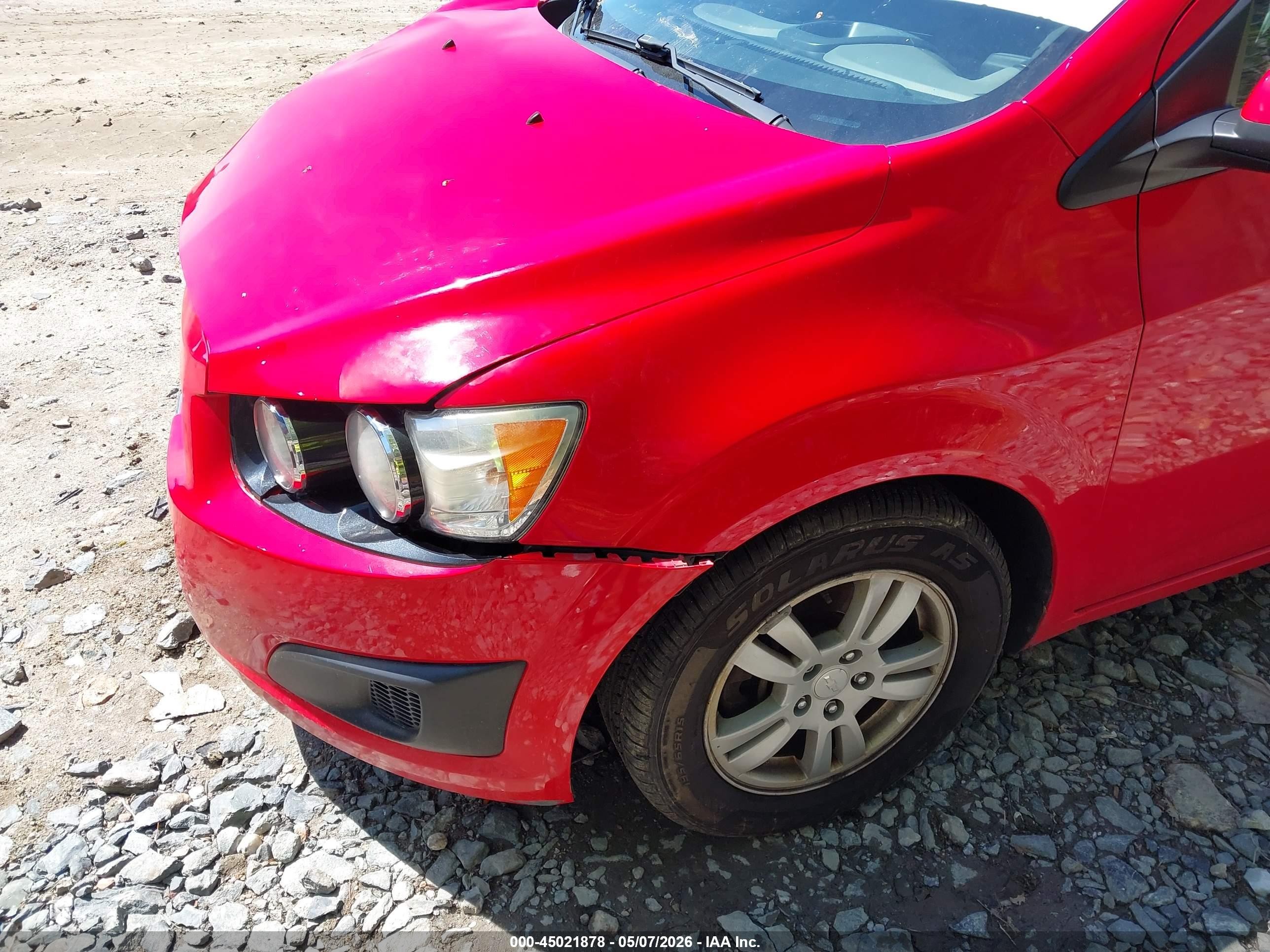 2014 Chevrolet Sonic Lt Auto Red vin: 1G1JC6SB2E4150519
