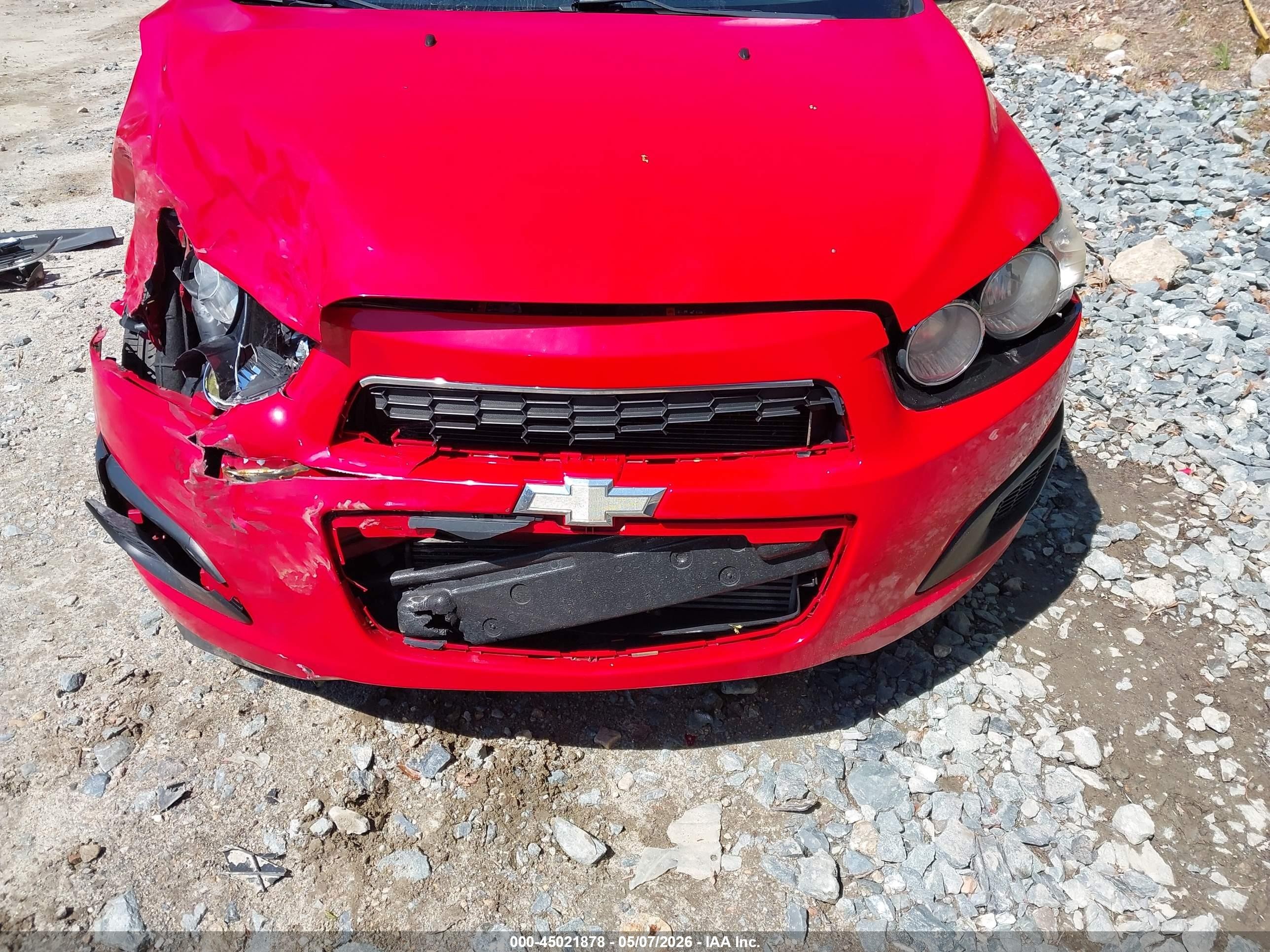 2014 Chevrolet Sonic Lt Auto Red vin: 1G1JC6SB2E4150519