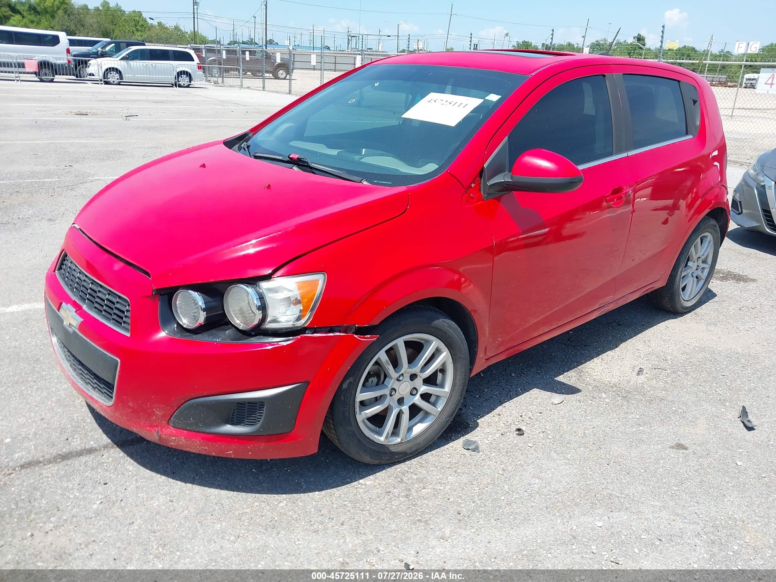 2015 Chevrolet Sonic Lt Auto Red vin: 1G1JC6SB2F4175745