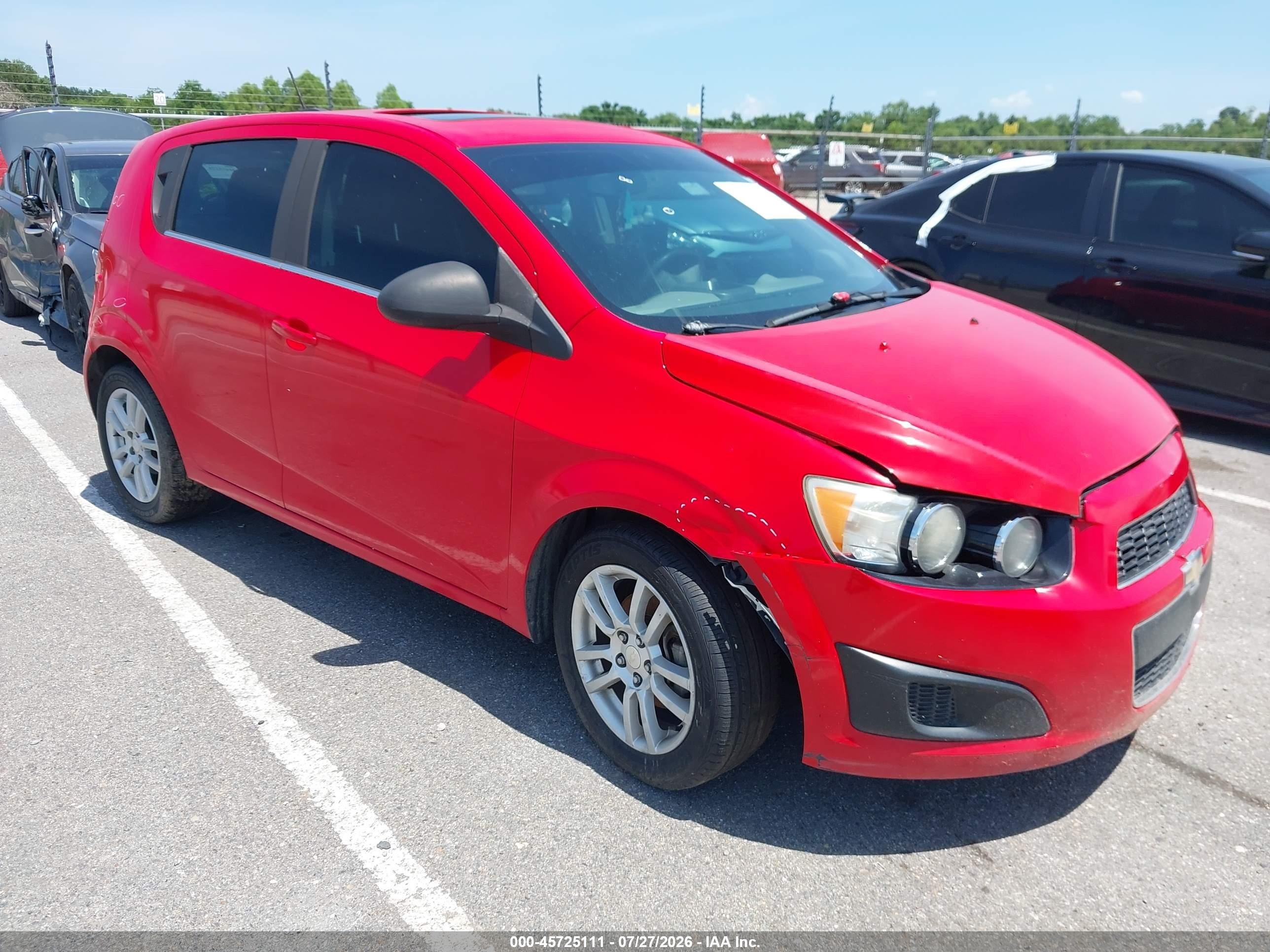 2015 Chevrolet Sonic Lt Auto Red vin: 1G1JC6SB2F4175745