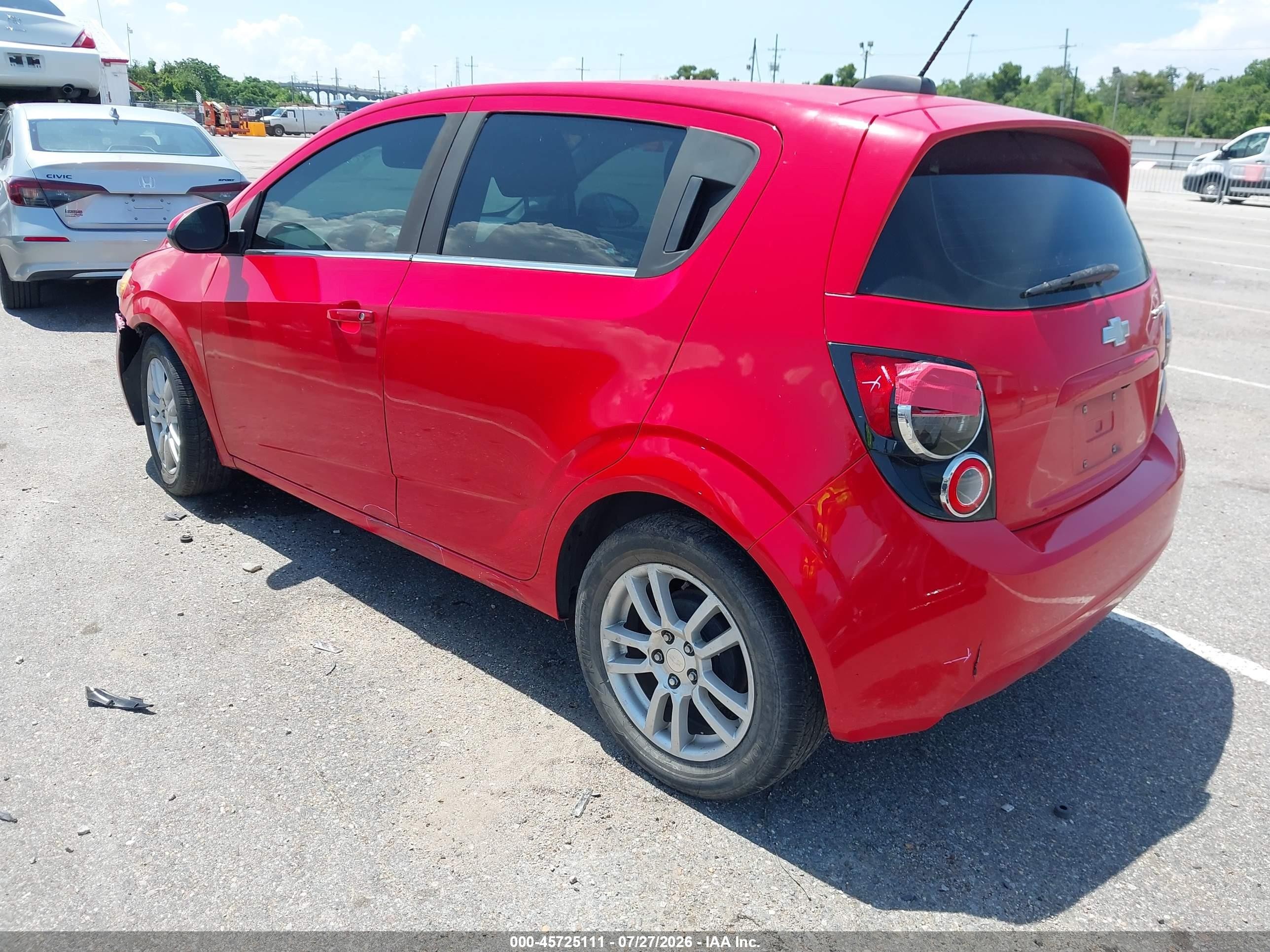 2015 Chevrolet Sonic Lt Auto Red vin: 1G1JC6SB2F4175745