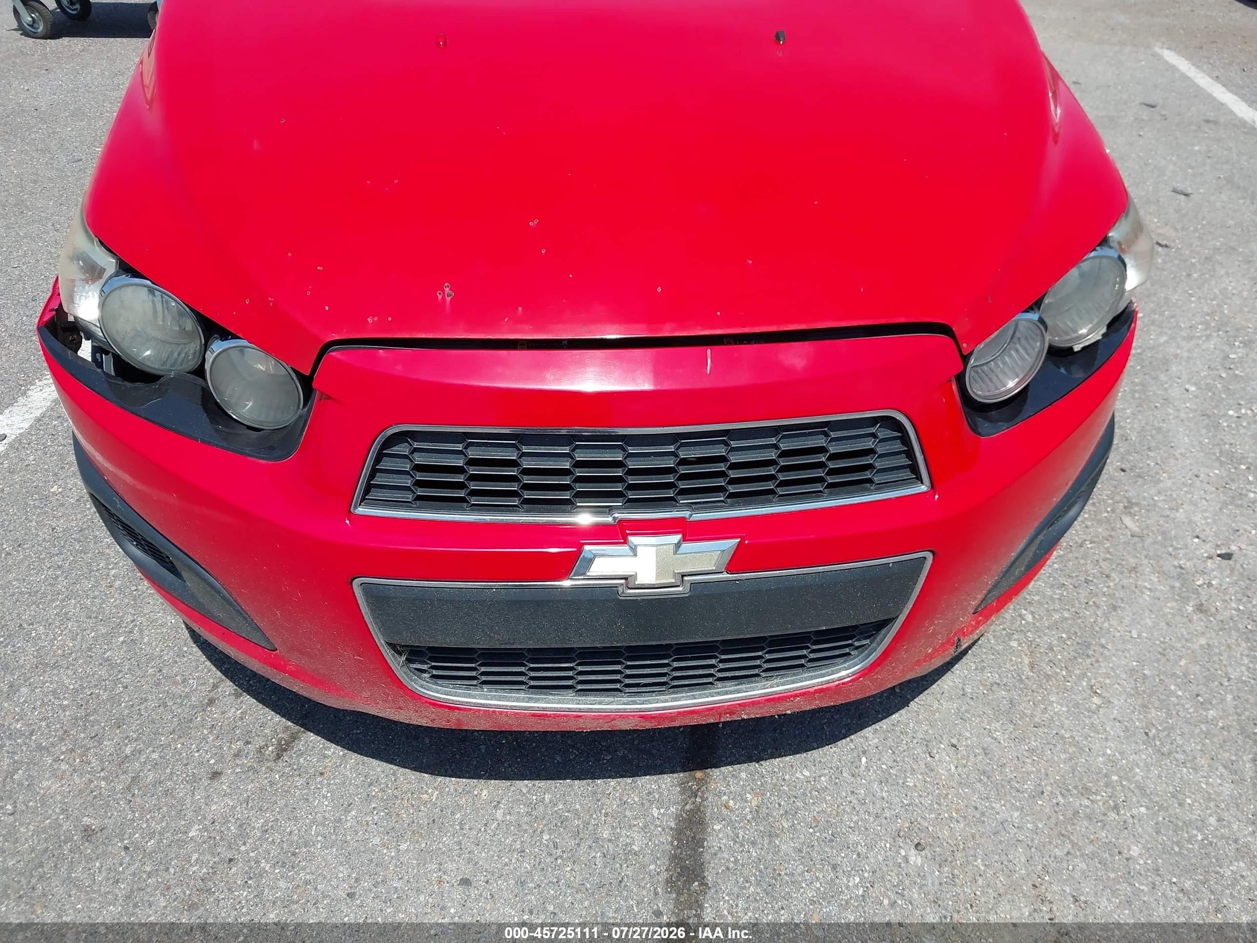 2015 Chevrolet Sonic Lt Auto Red vin: 1G1JC6SB2F4175745