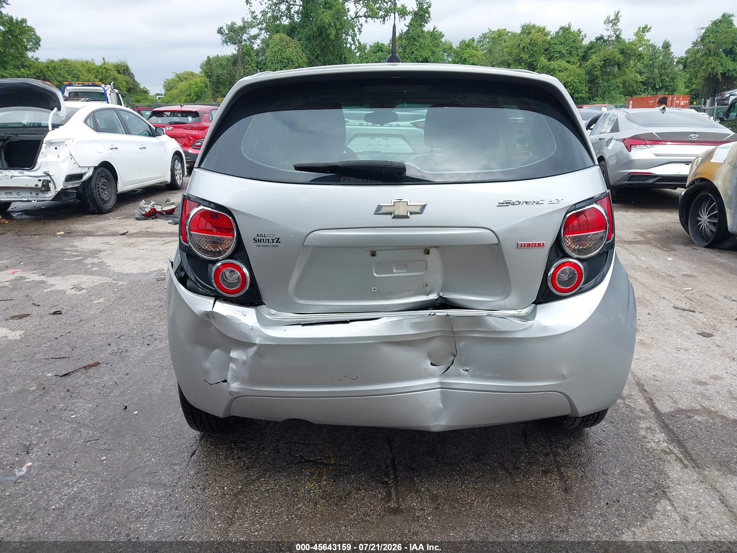 2013 Chevrolet Sonic Lt Auto Silver vin: 1G1JC6SB4D4101563