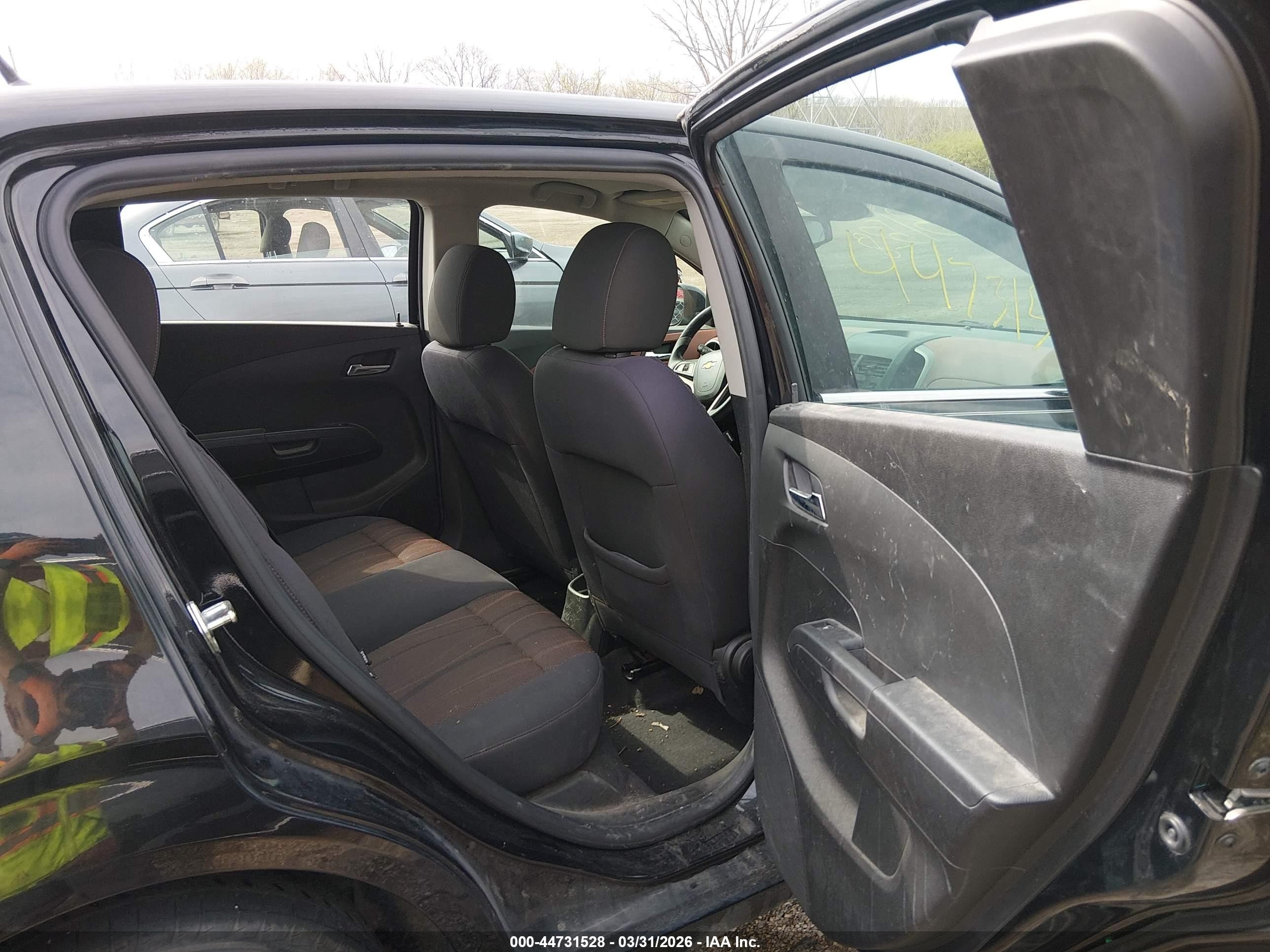 2013 Chevrolet Sonic Lt Auto Black vin: 1G1JC6SB4D4227907