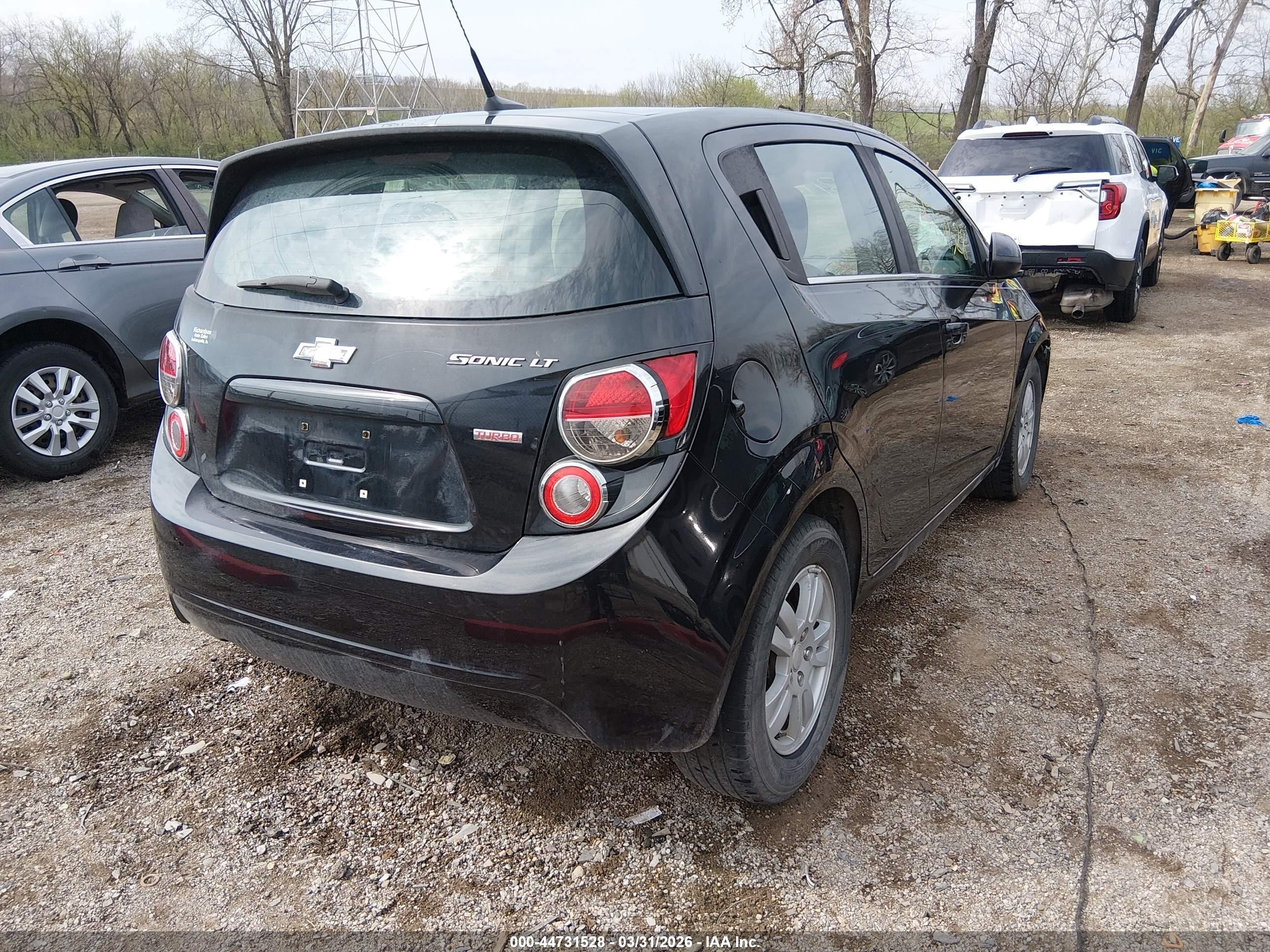 2013 Chevrolet Sonic Lt Auto Black vin: 1G1JC6SB4D4227907