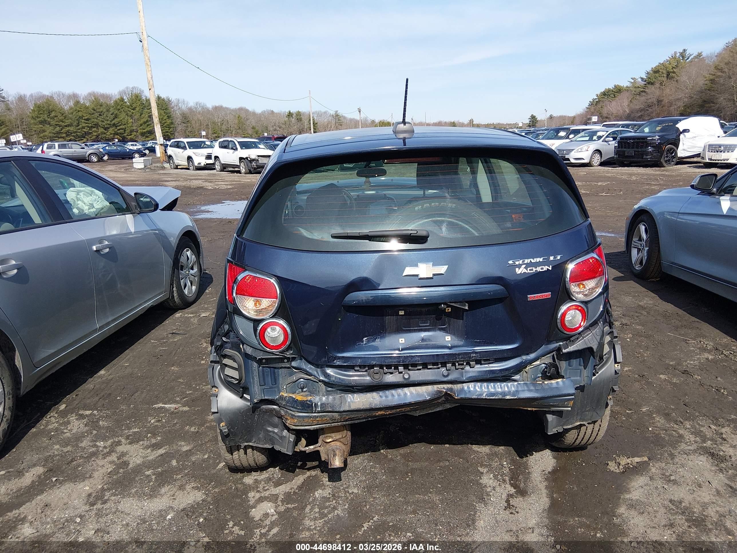 2015 Chevrolet Sonic Lt Auto Blue vin: 1G1JC6SB4F4161538