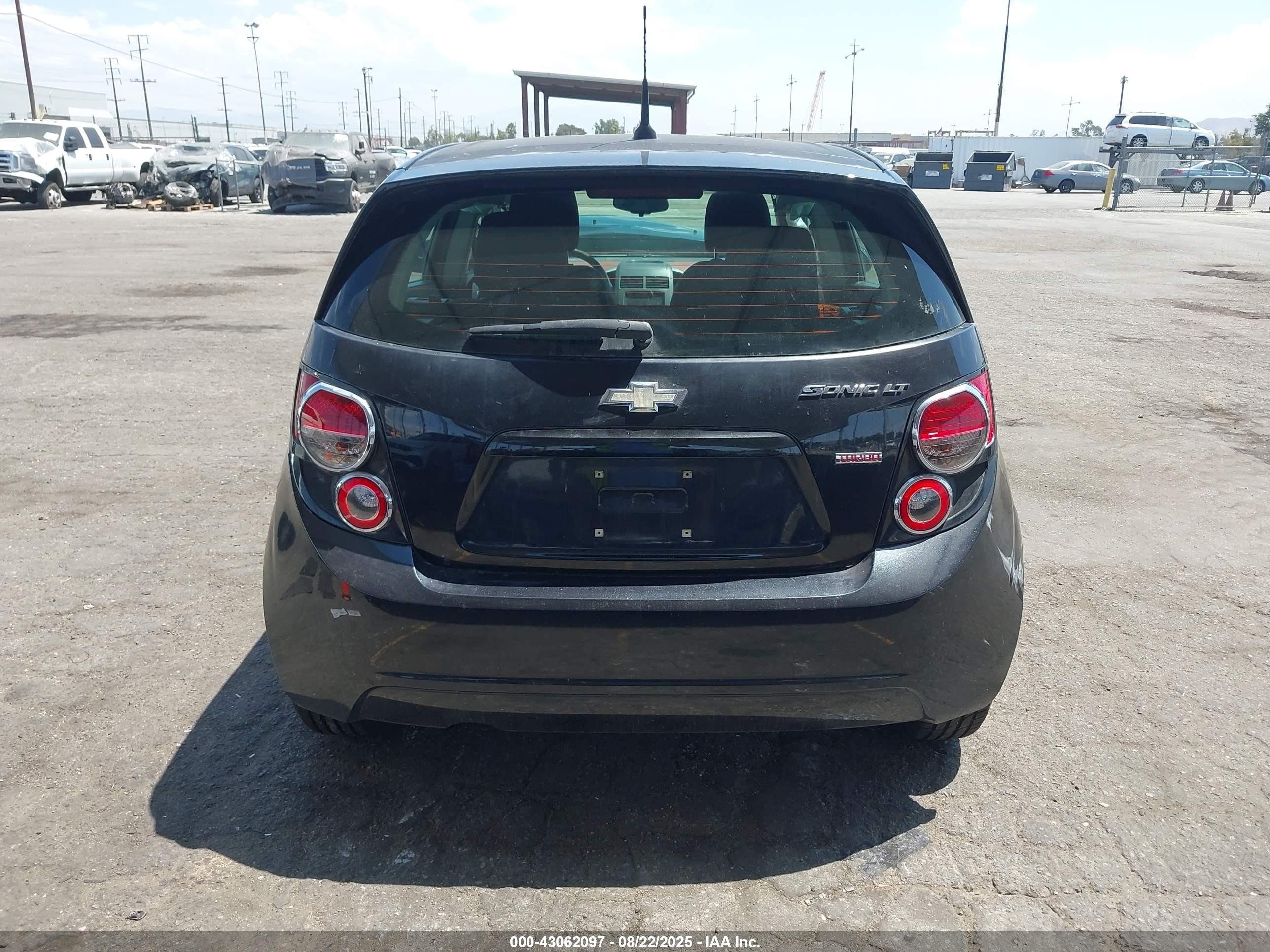 2013 Chevrolet Sonic Lt Auto Black vin: 1G1JC6SB6D4202765