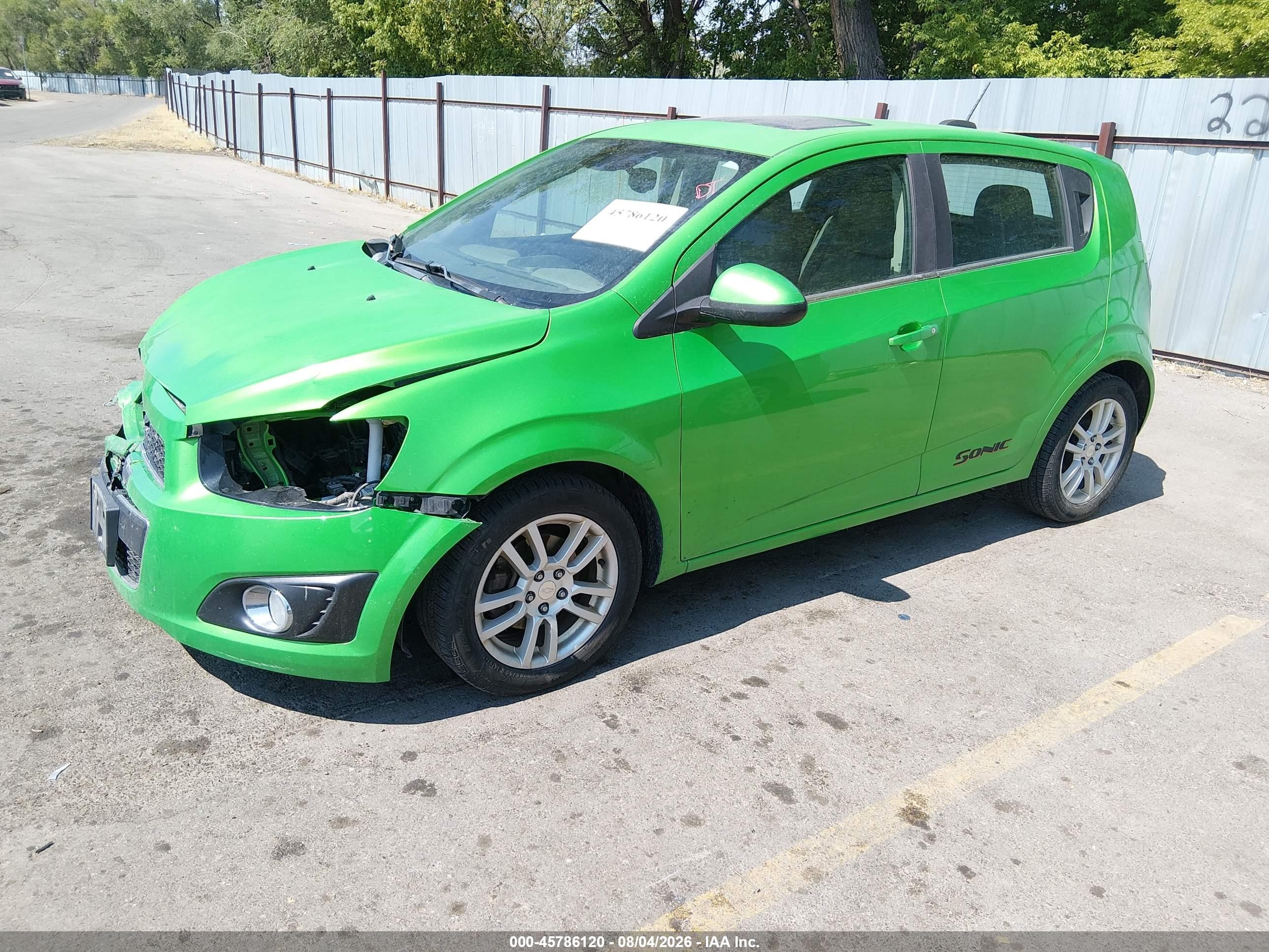 2015 Chevrolet Sonic Lt Auto Green vin: 1G1JC6SB7F4180472