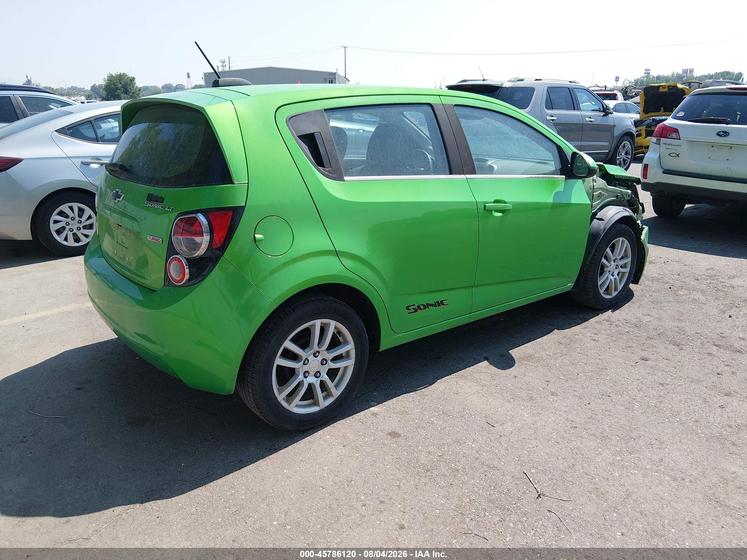 2015 Chevrolet Sonic Lt Auto Green vin: 1G1JC6SB7F4180472