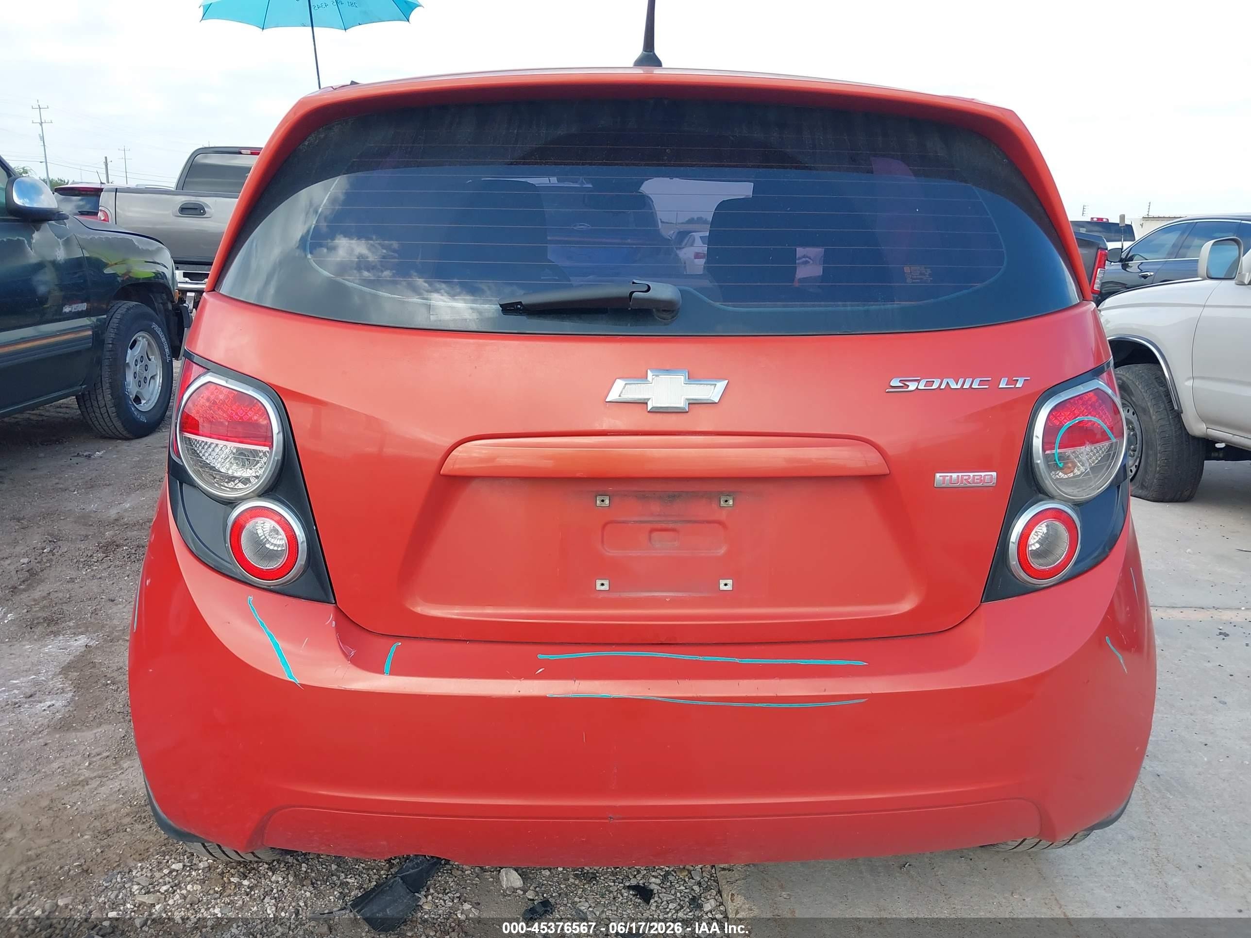 2013 Chevrolet Sonic Lt Auto Оранжевый vin: 1G1JC6SB8D4216683