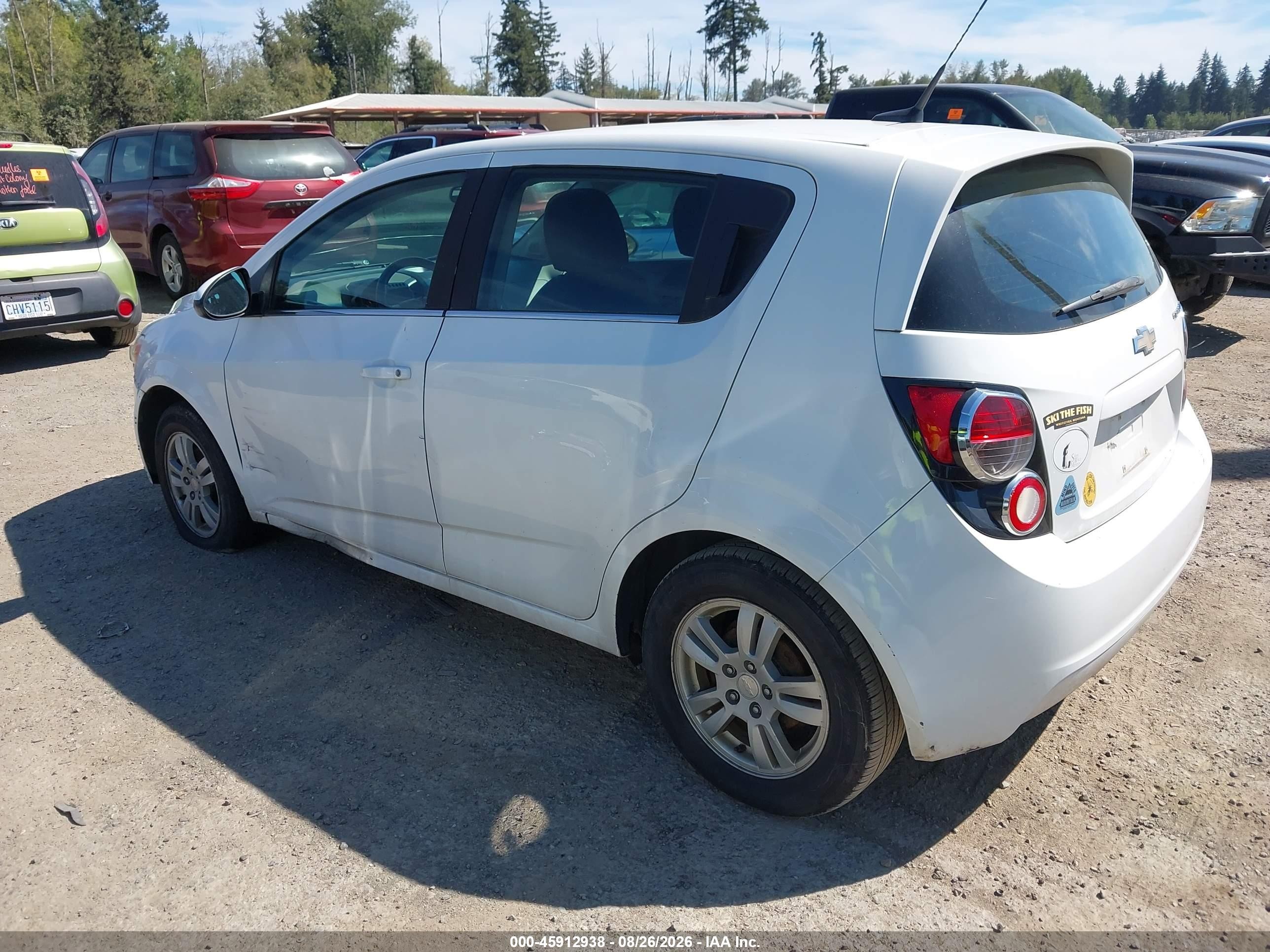 2014 Chevrolet Sonic Lt Auto White vin: 1G1JC6SB8E4117590