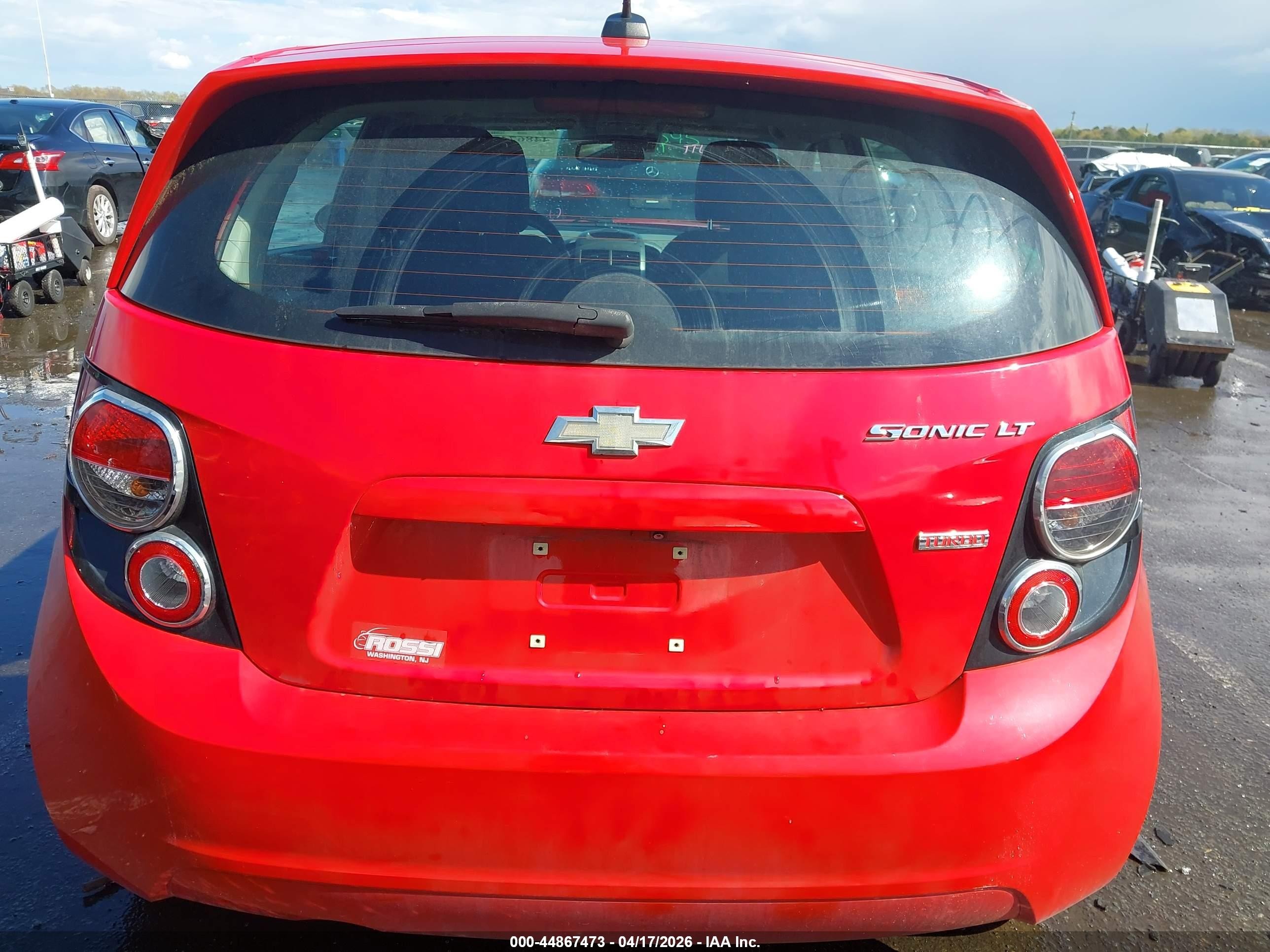 2016 Chevrolet Sonic Lt Auto Red vin: 1G1JC6SB8G4183981