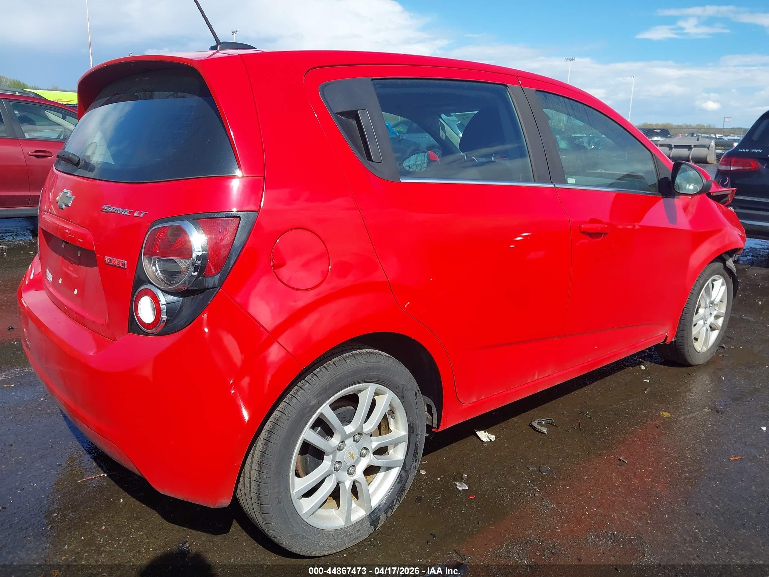 2016 Chevrolet Sonic Lt Auto Red vin: 1G1JC6SB8G4183981