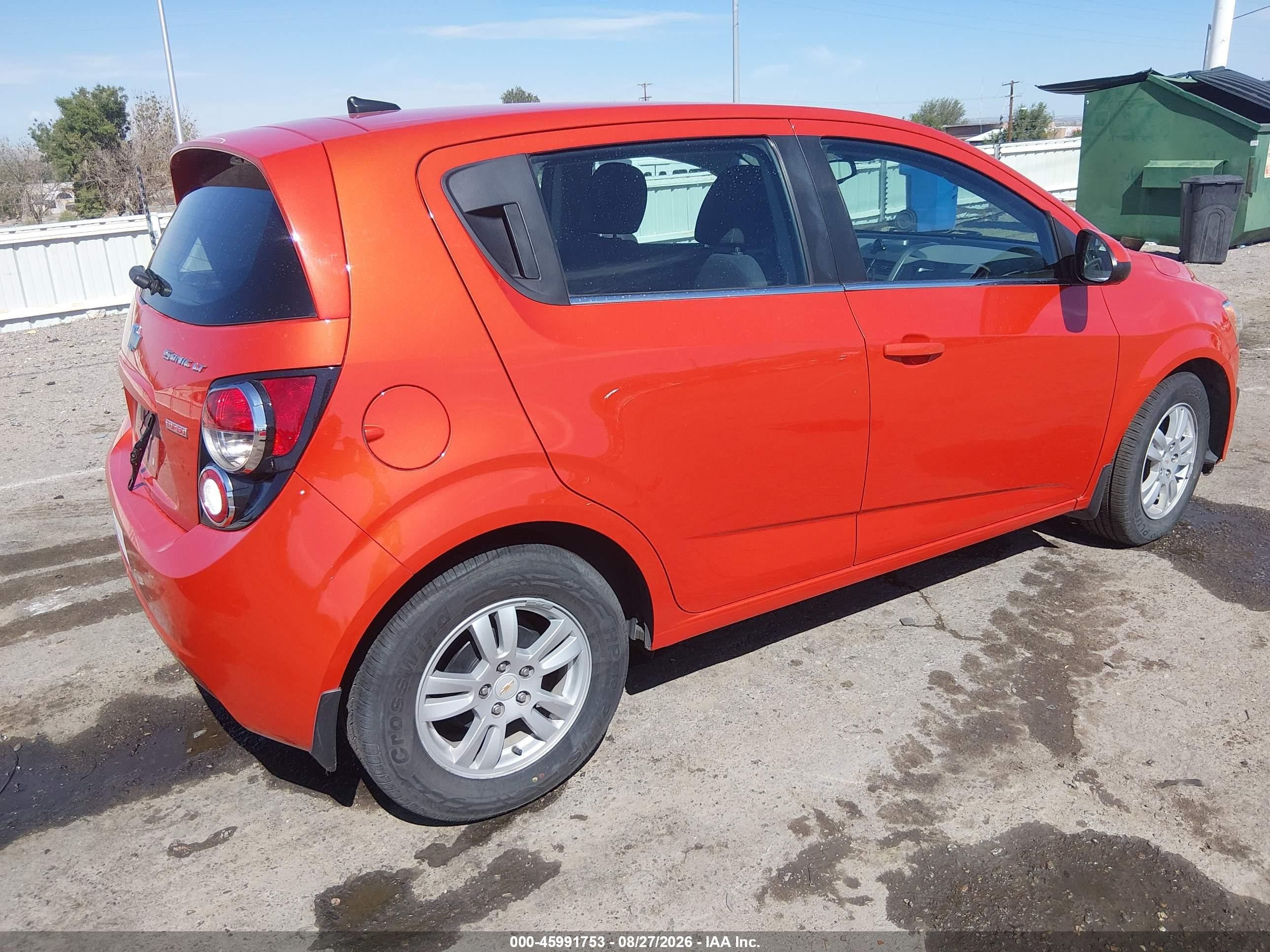 2012 Chevrolet Sonic 2lt Orange vin: 1G1JC6SB9C4203844