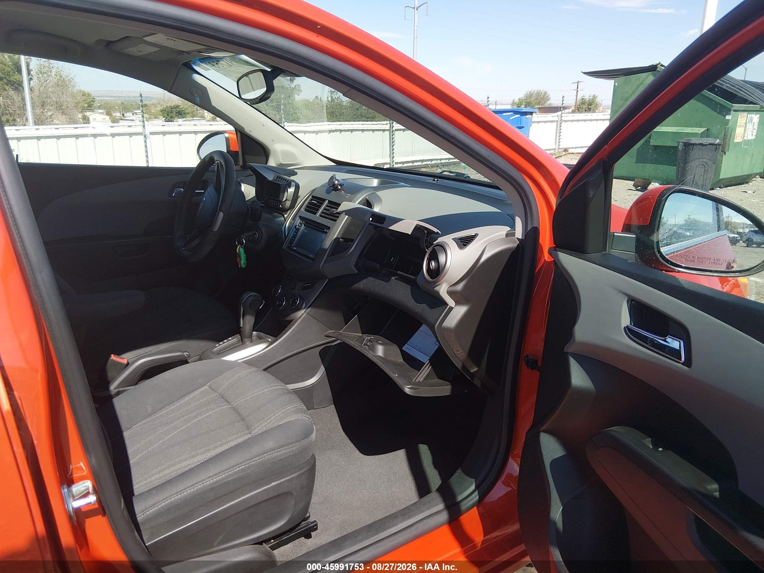 2012 Chevrolet Sonic 2lt Orange vin: 1G1JC6SB9C4203844