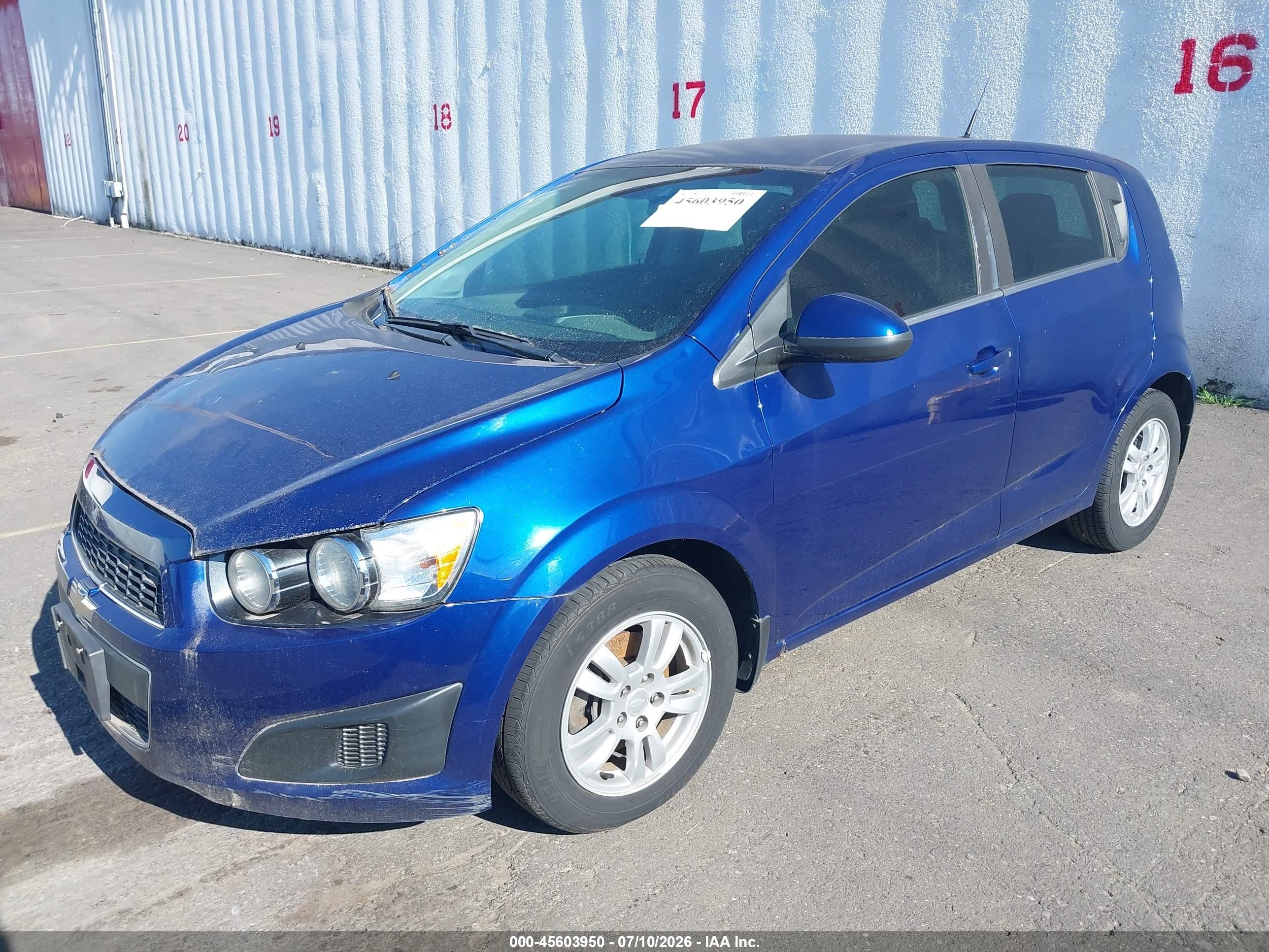 2013 Chevrolet Sonic Lt Auto Blue vin: 1G1JC6SG2D4207568