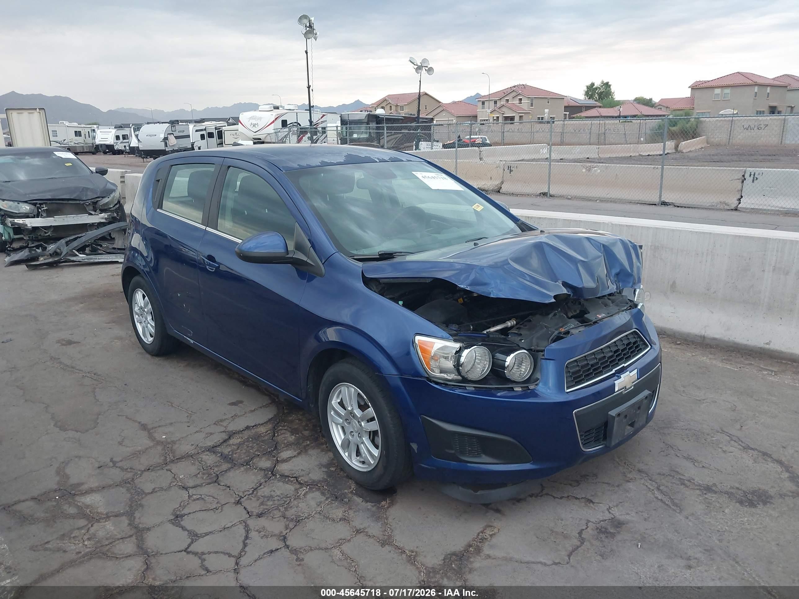 2013 Chevrolet Sonic Lt Auto Blue vin: 1G1JC6SG2D4222443