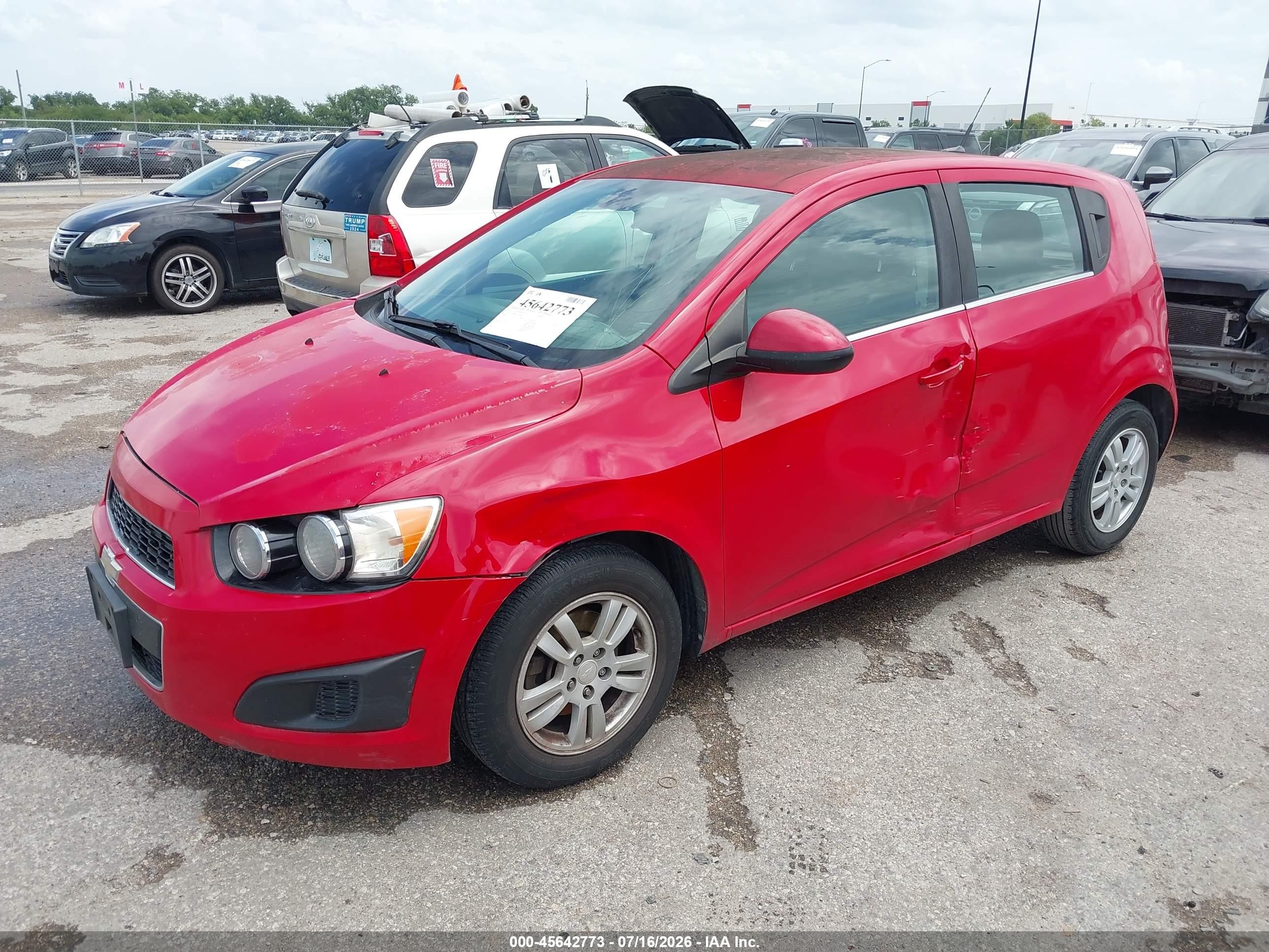 2013 Chevrolet Sonic Lt Auto Красный vin: 1G1JC6SG4D4233847