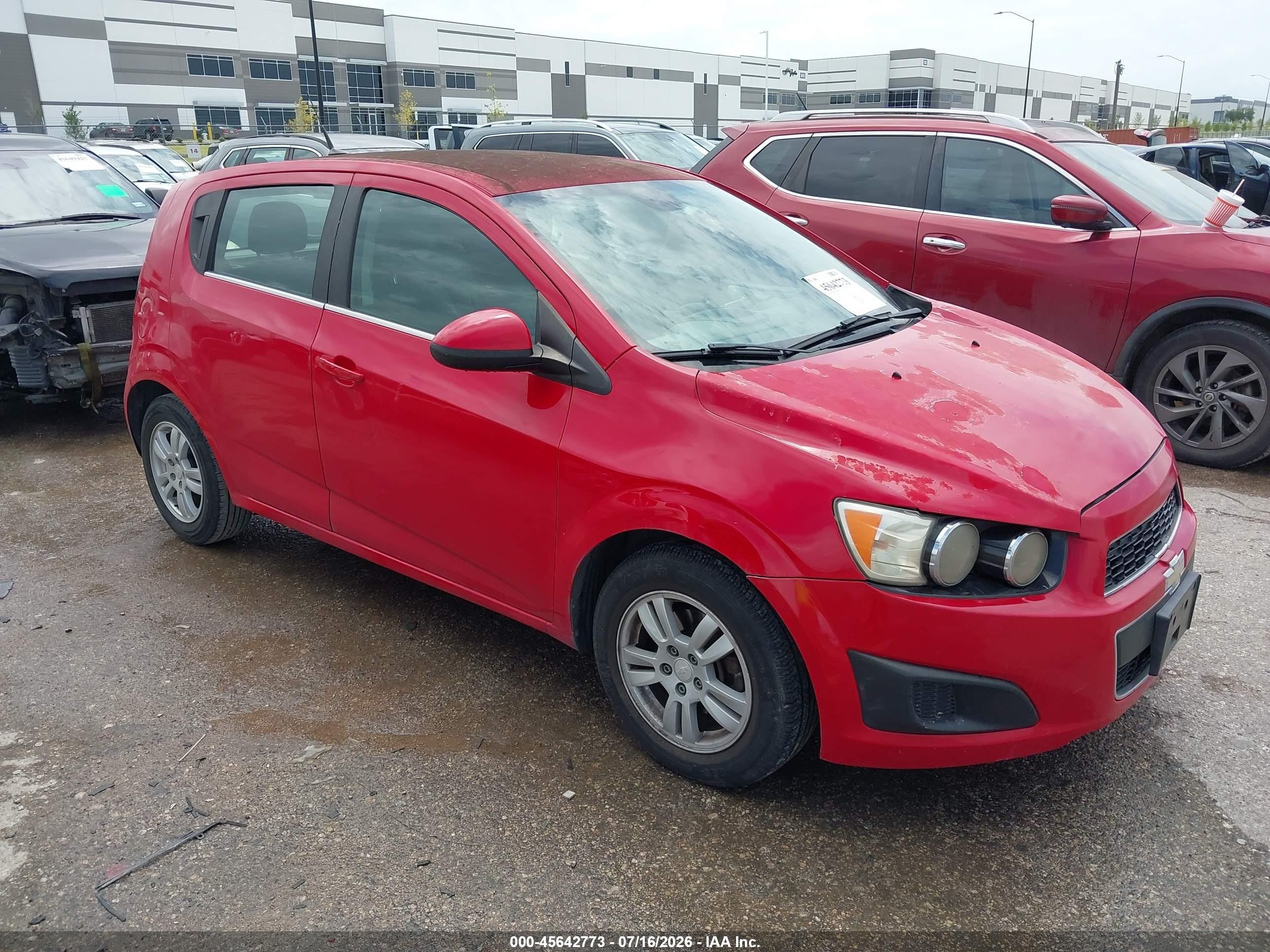 2013 Chevrolet Sonic Lt Auto Красный vin: 1G1JC6SG4D4233847