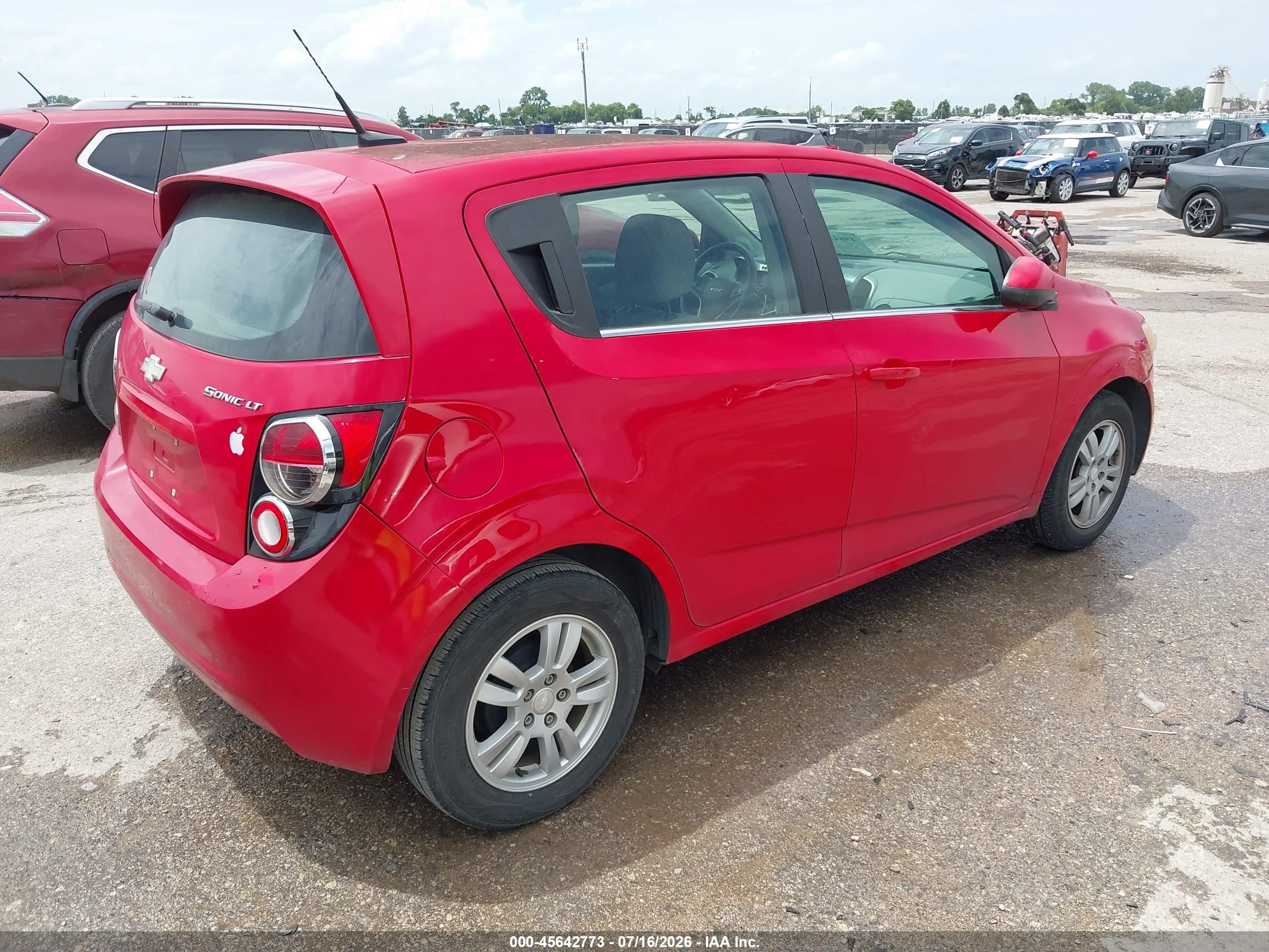 2013 Chevrolet Sonic Lt Auto Красный vin: 1G1JC6SG4D4233847