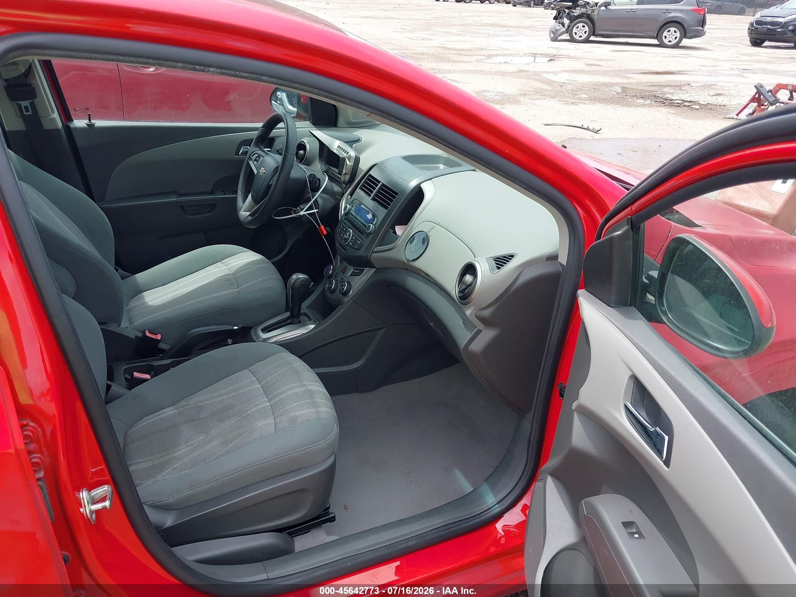 2013 Chevrolet Sonic Lt Auto Красный vin: 1G1JC6SG4D4233847