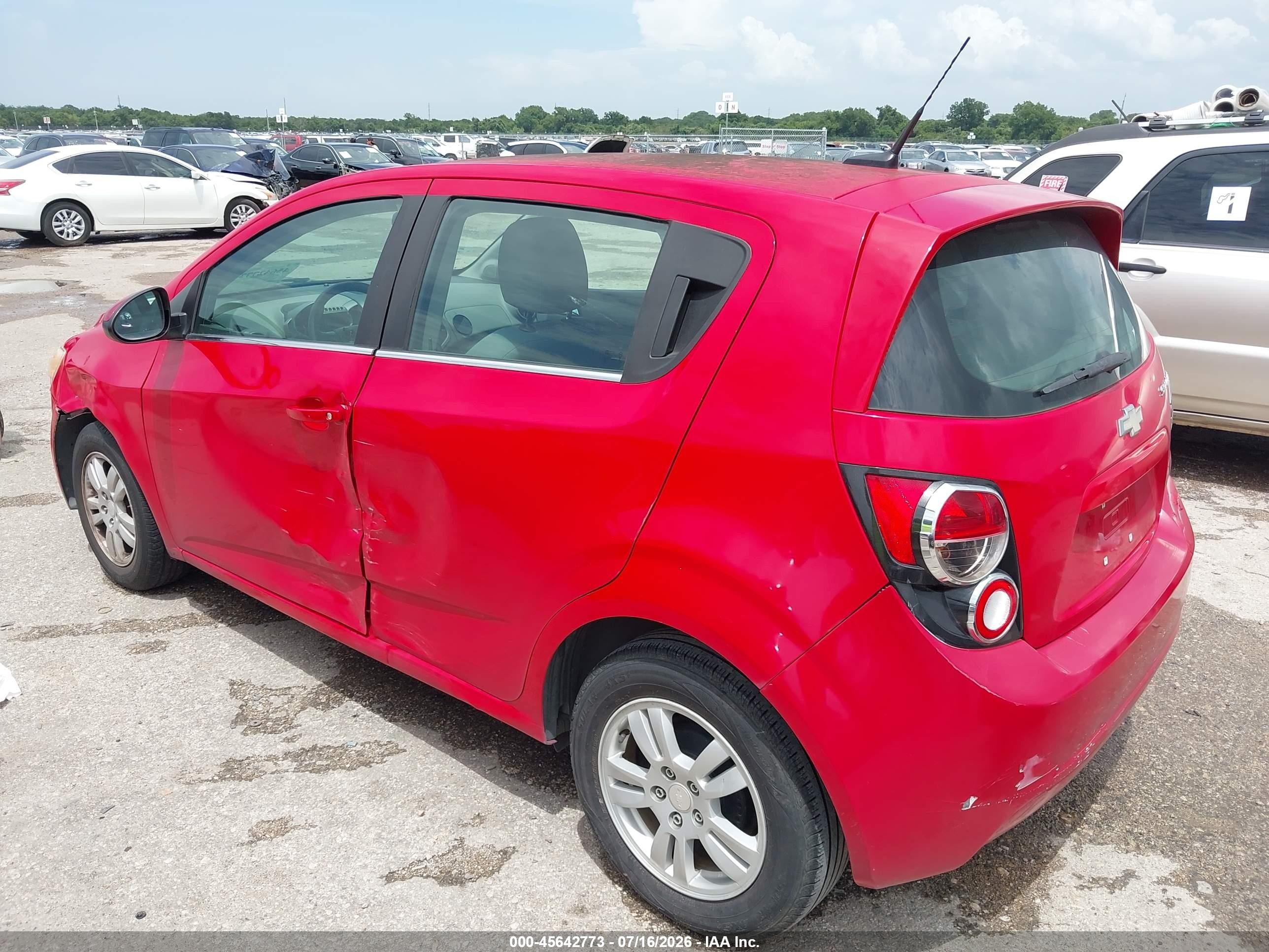2013 Chevrolet Sonic Lt Auto Красный vin: 1G1JC6SG4D4233847