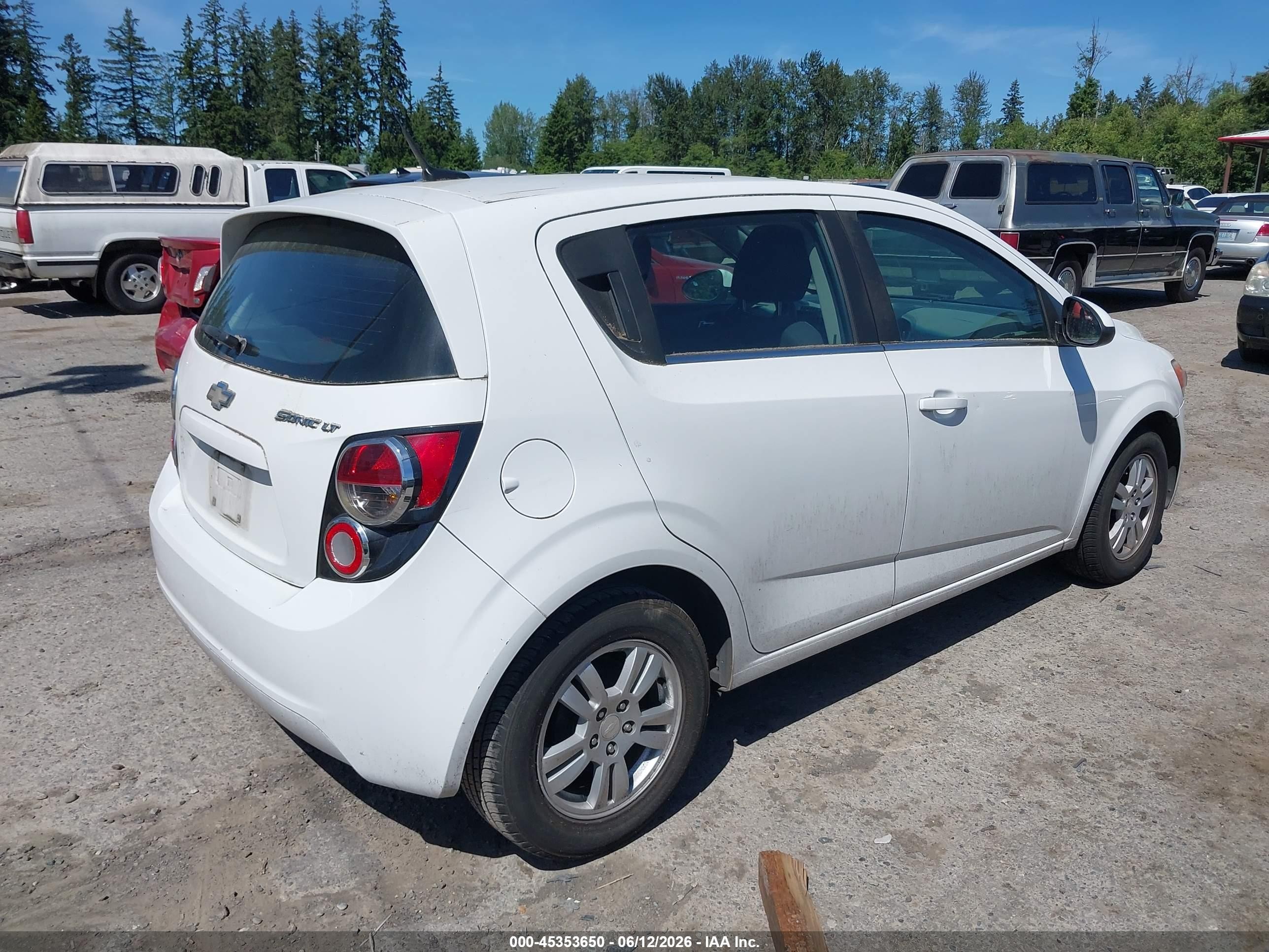 2013 Chevrolet Sonic Lt Auto White vin: 1G1JC6SG5D4233100