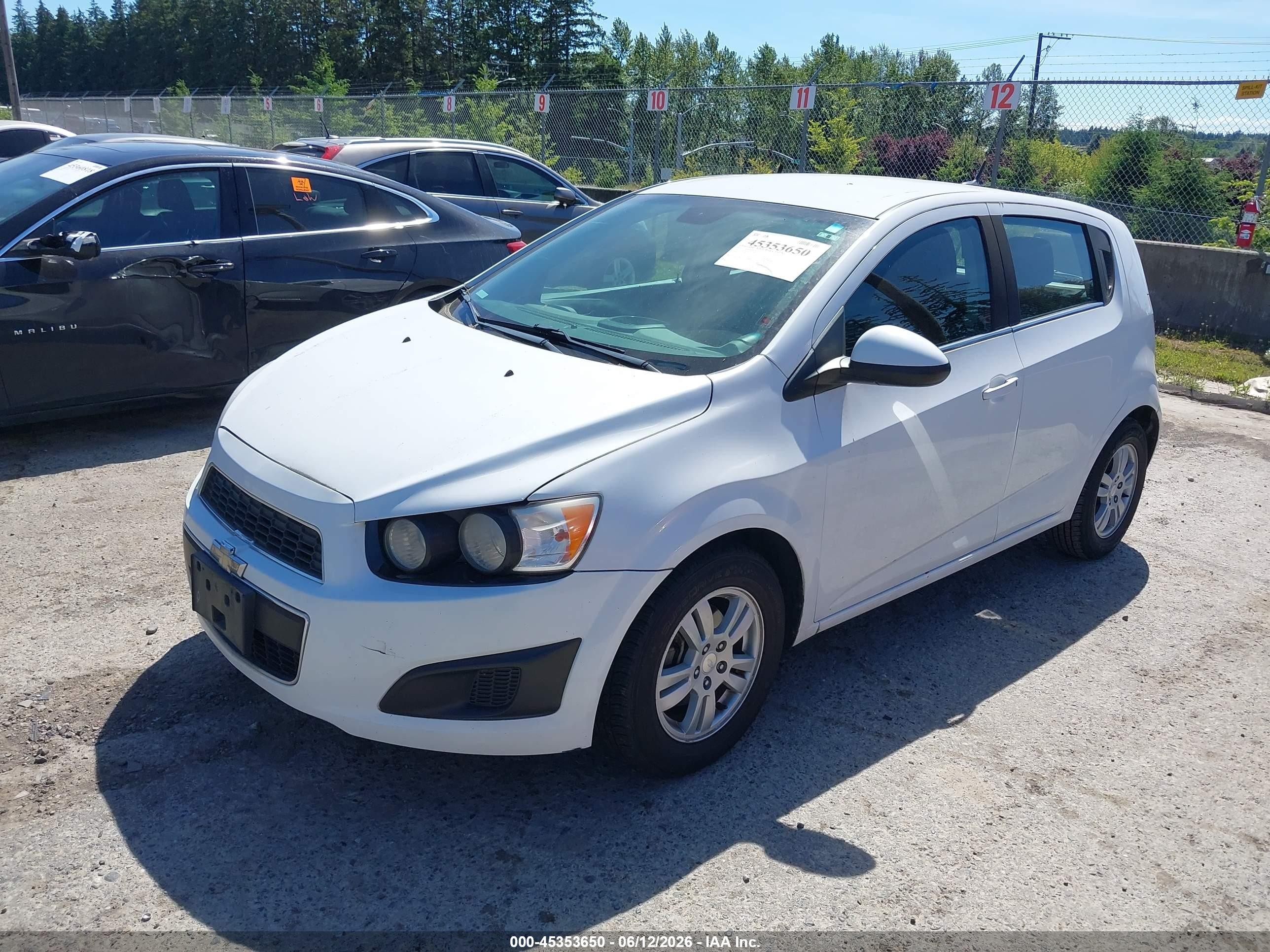 2013 Chevrolet Sonic Lt Auto White vin: 1G1JC6SG5D4233100