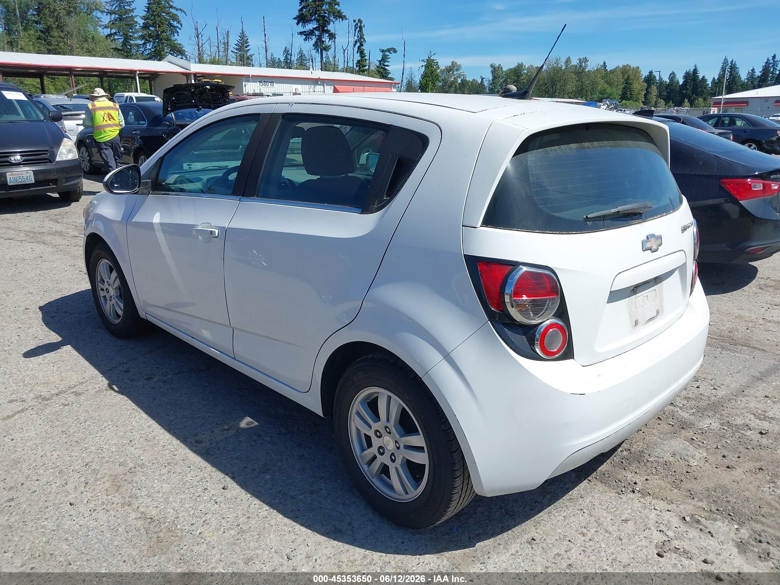 2013 Chevrolet Sonic Lt Auto White vin: 1G1JC6SG5D4233100