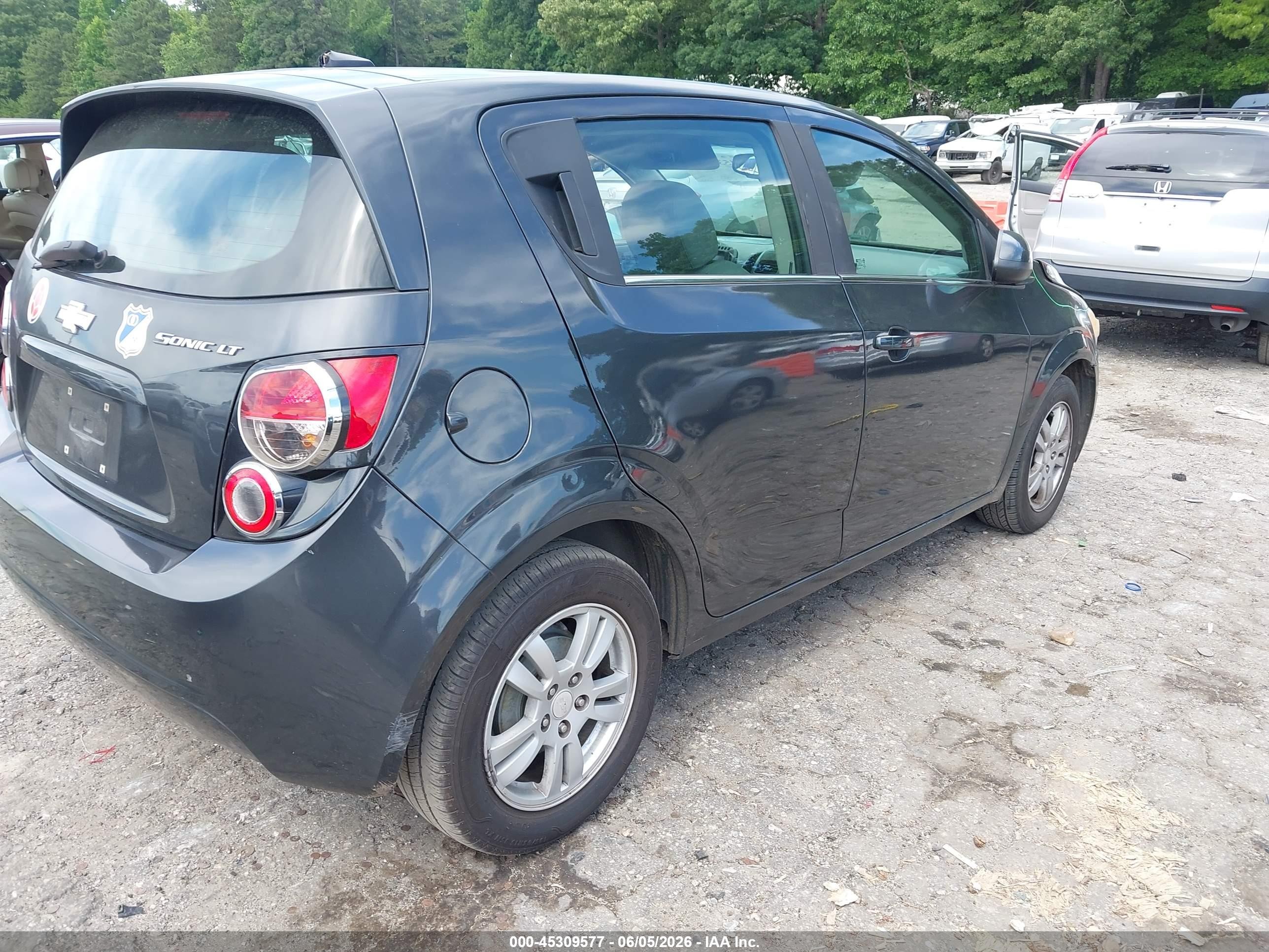 2014 Chevrolet Sonic Lt Auto Black vin: 1G1JC6SG5E4115355