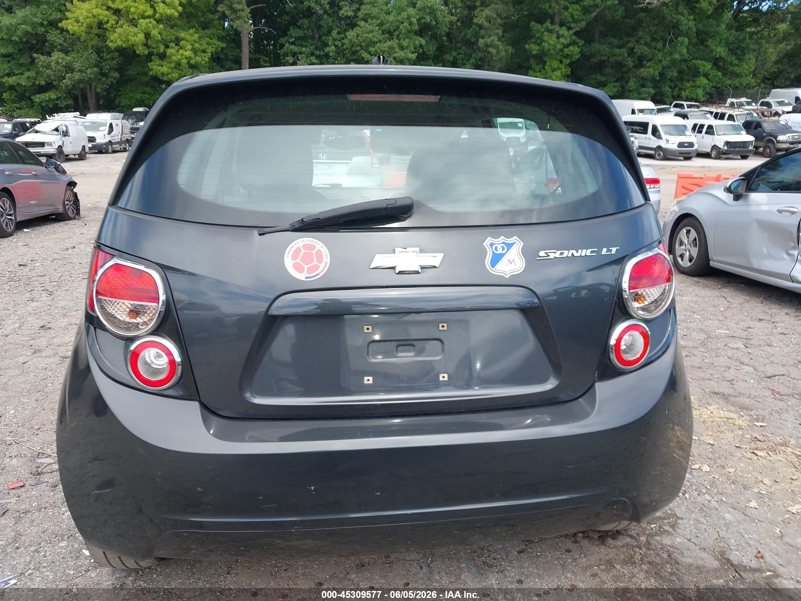 2014 Chevrolet Sonic Lt Auto Black vin: 1G1JC6SG5E4115355