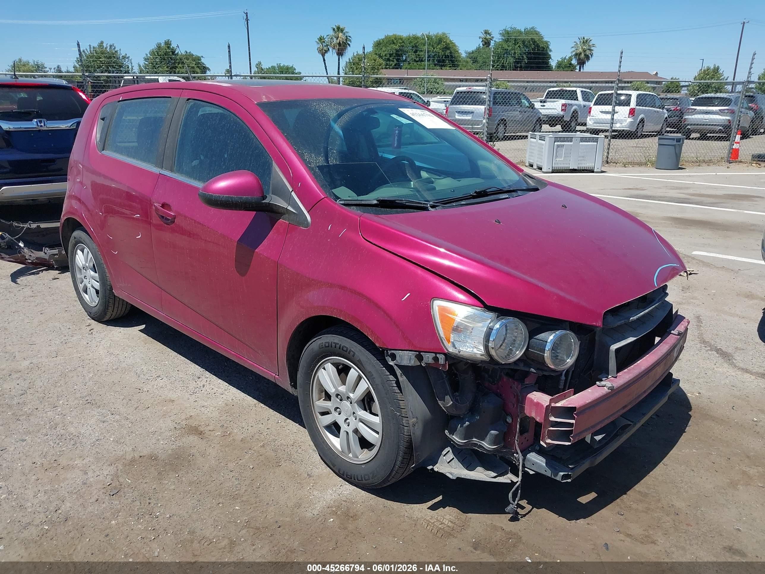 2014 Chevrolet Sonic Lt Auto Pink vin: 1G1JC6SG5E4133063