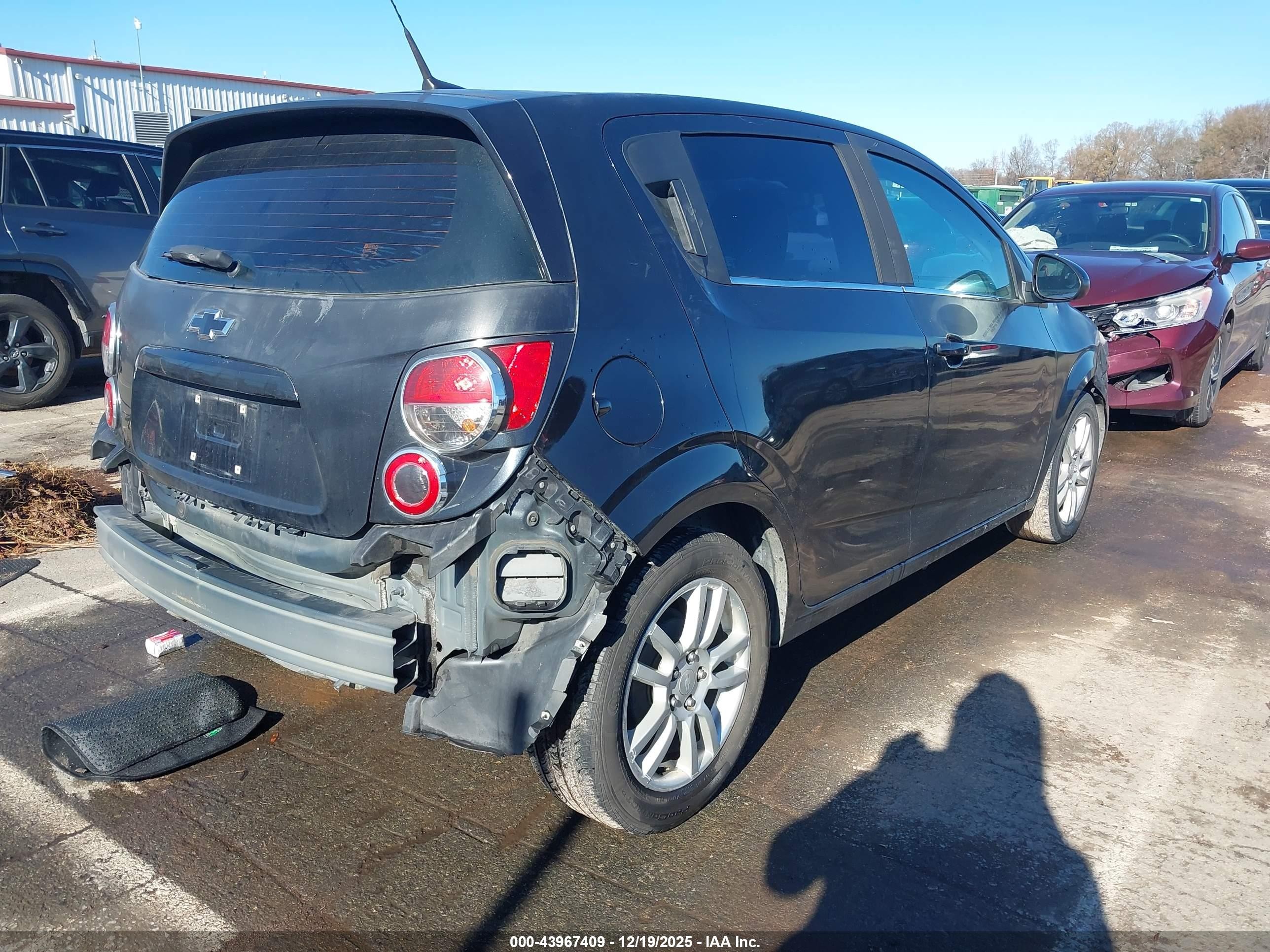 2013 Chevrolet Sonic Lt Auto Черный vin: 1G1JC6SG6D4155796