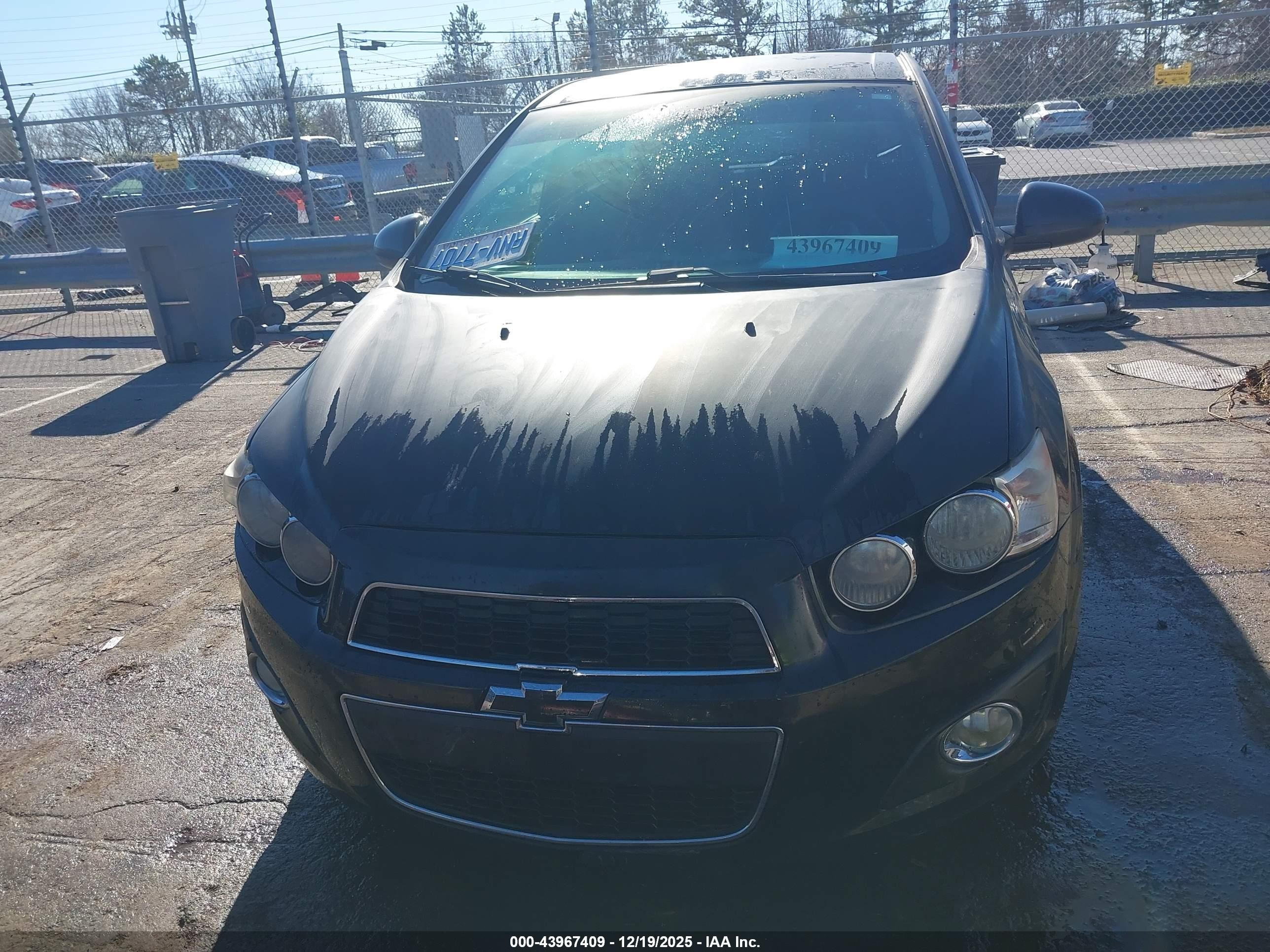 2013 Chevrolet Sonic Lt Auto Черный vin: 1G1JC6SG6D4155796