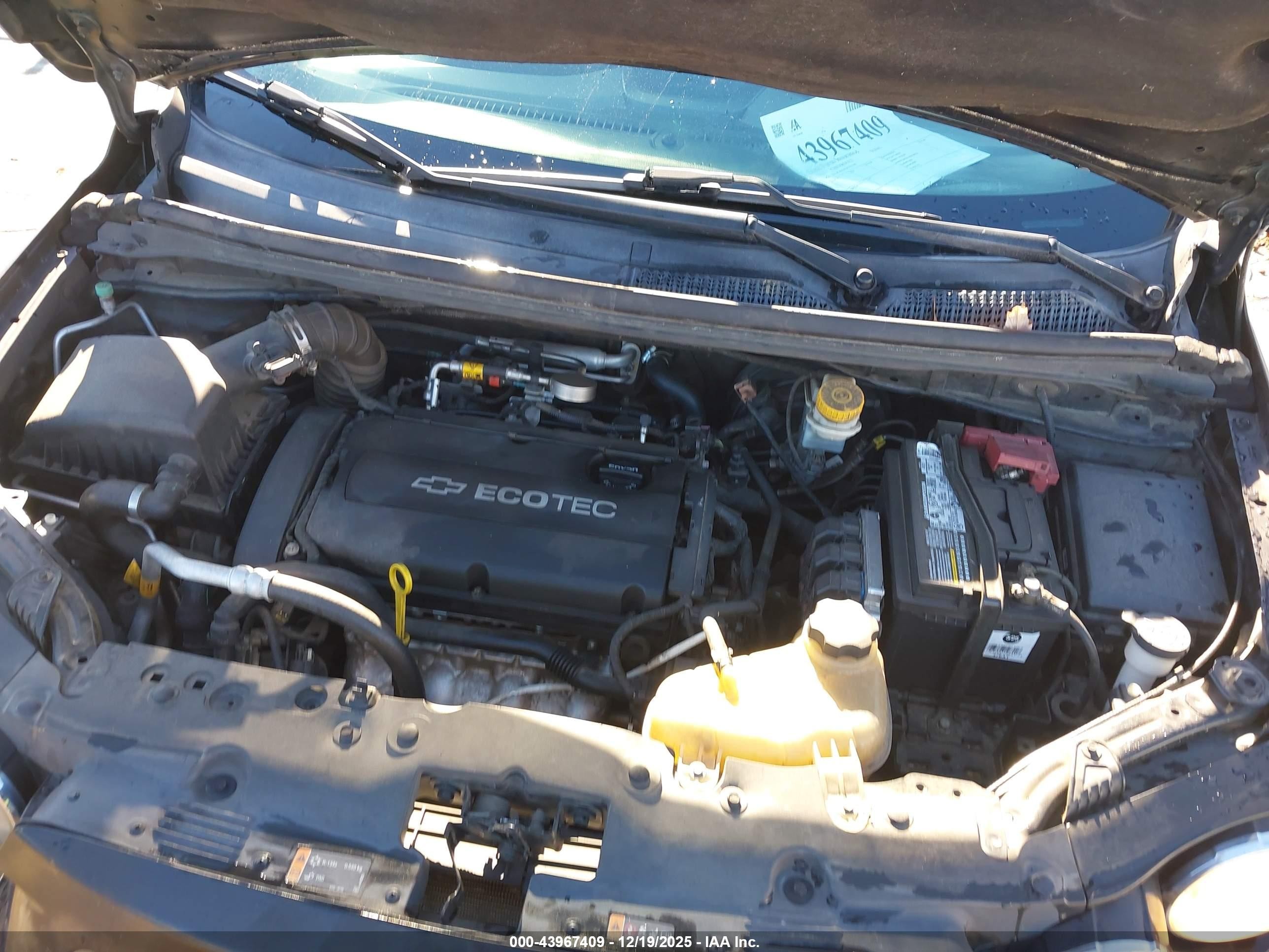 2013 Chevrolet Sonic Lt Auto Черный vin: 1G1JC6SG6D4155796