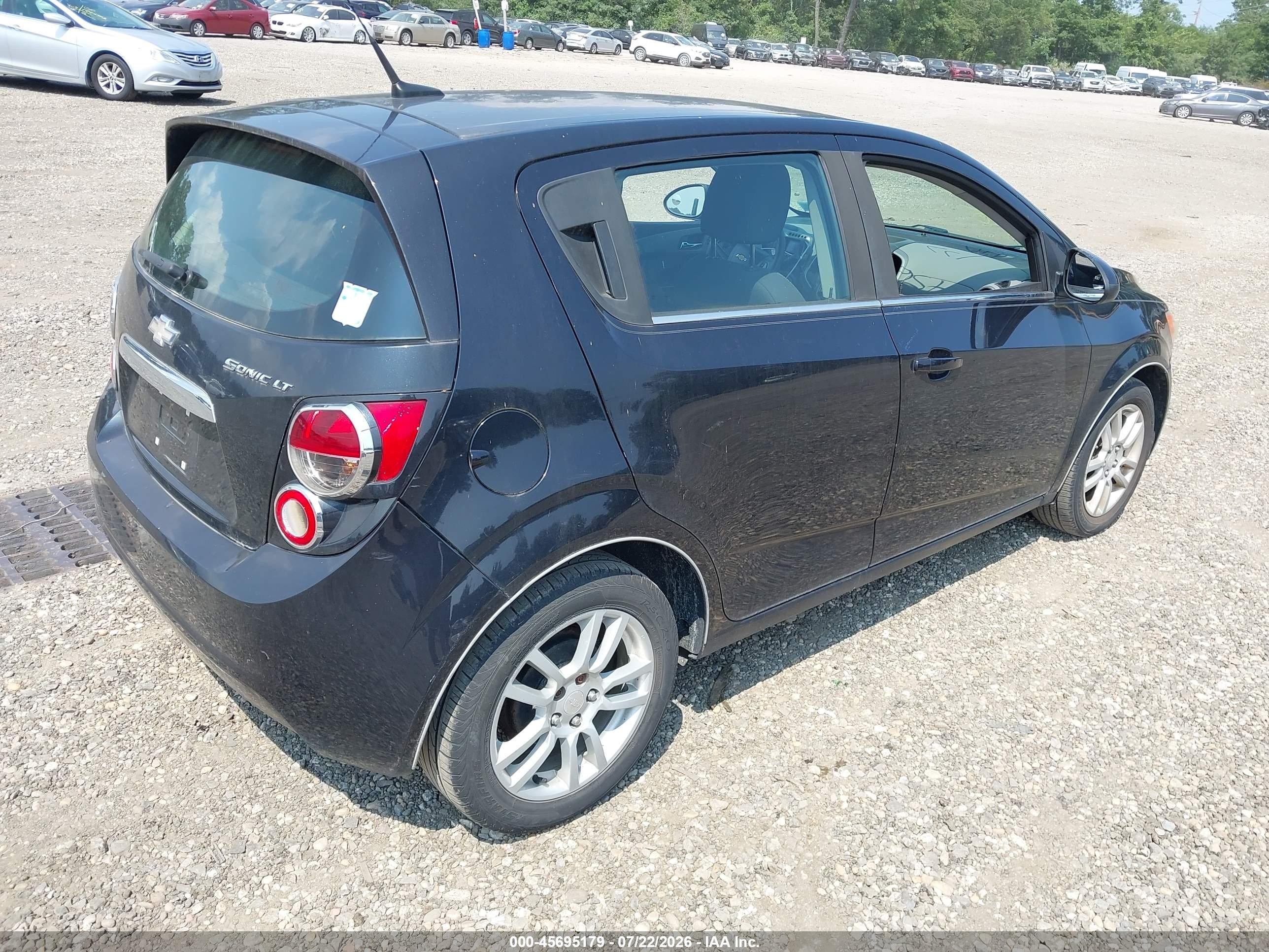 2014 Chevrolet Sonic Lt Auto Black vin: 1G1JC6SG6E4239604