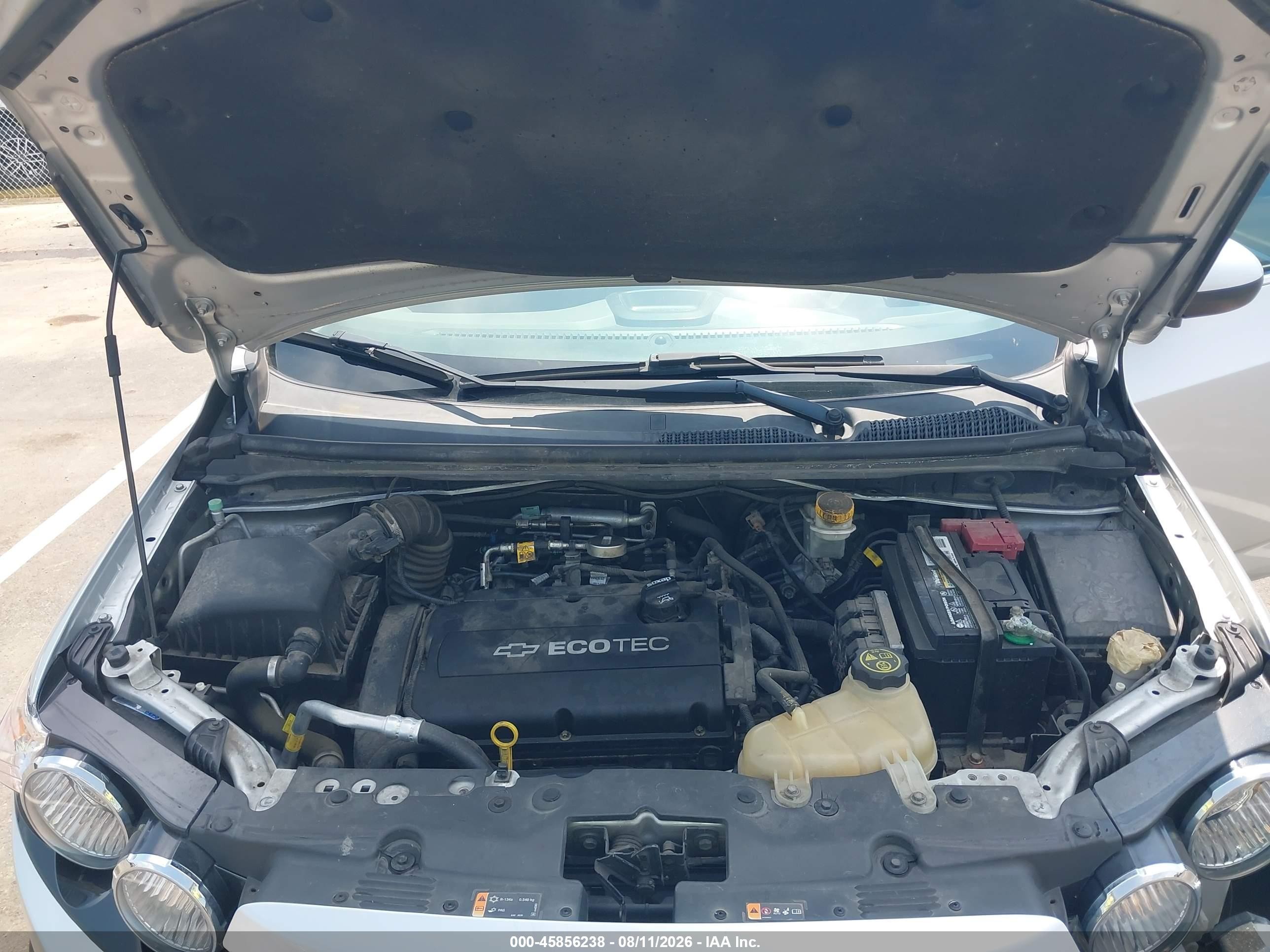 2015 Chevrolet Sonic Lt Auto Серебряный vin: 1G1JC6SG6F4210556