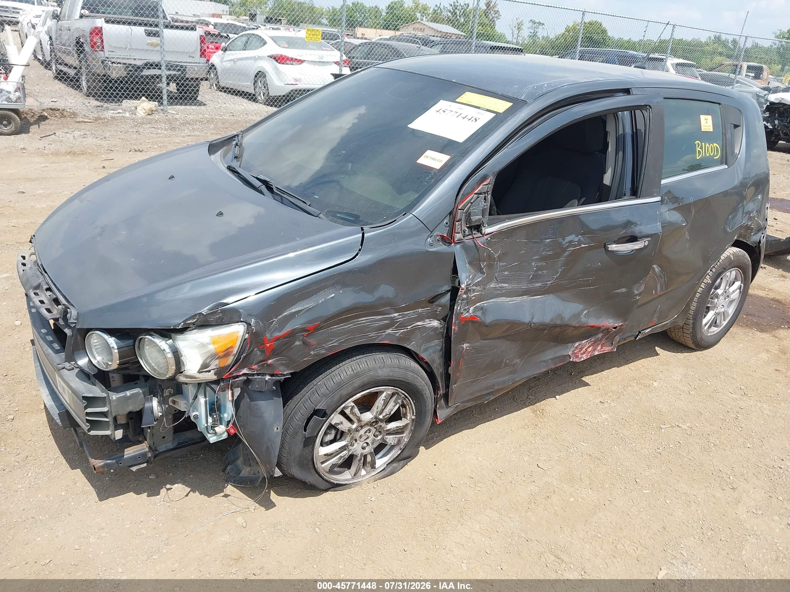 2013 Chevrolet Sonic Lt Auto Gray vin: 1G1JC6SG7D4208585