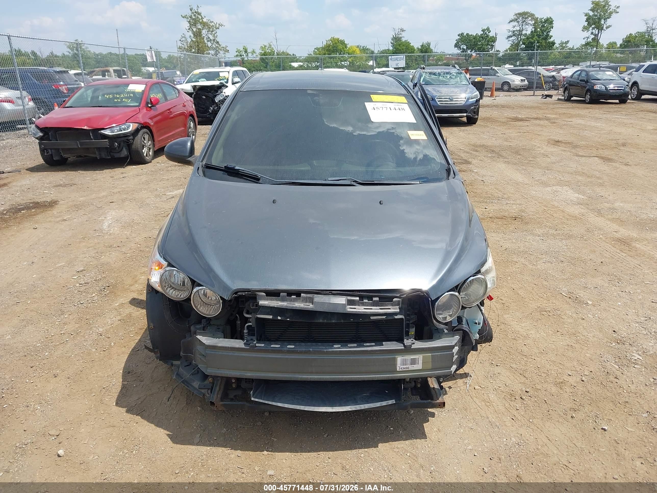 2013 Chevrolet Sonic Lt Auto Gray vin: 1G1JC6SG7D4208585